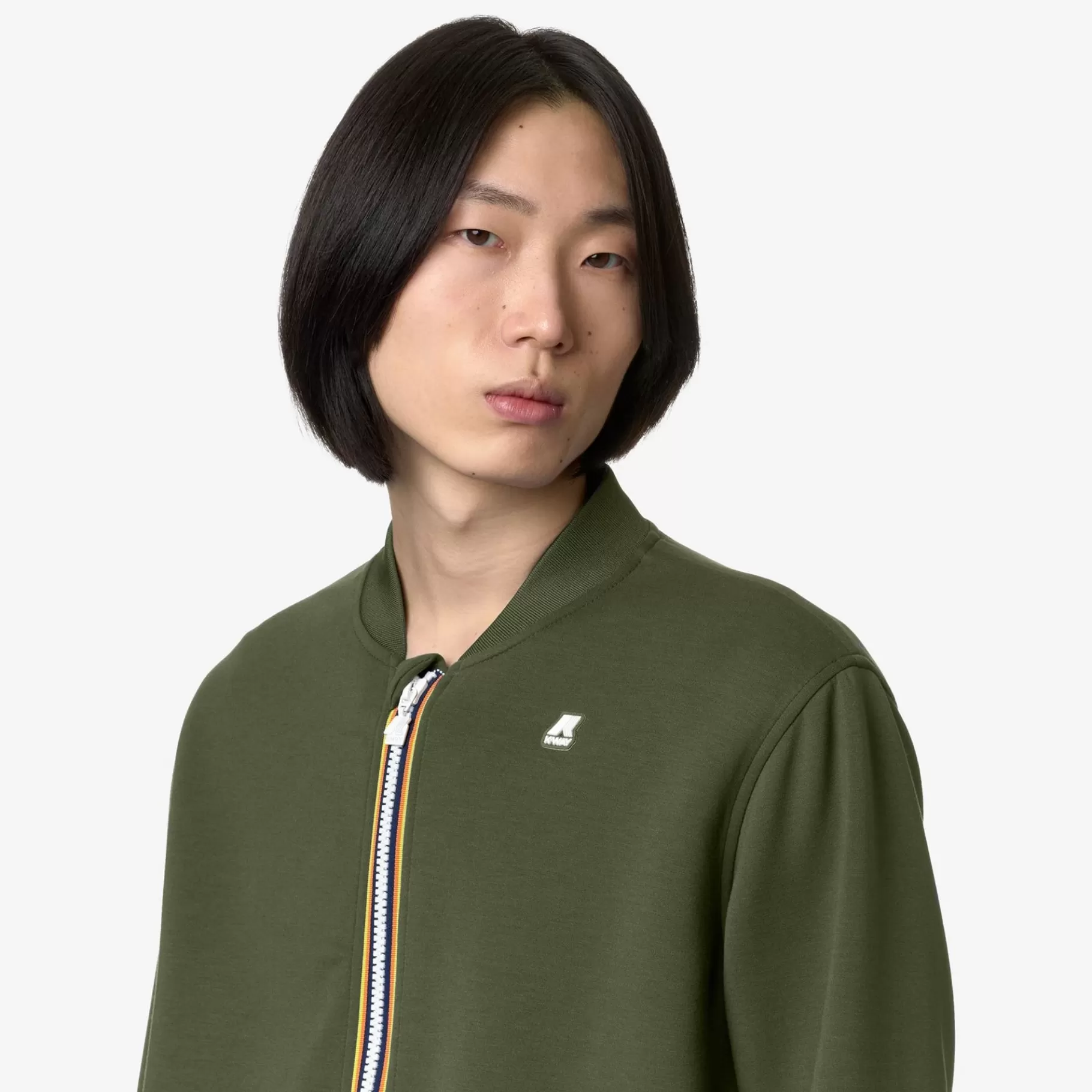 Hoodies And Sweaters*K-WAY Abel Light Spacer - Fleece - Jacket - Man - Green Cypress