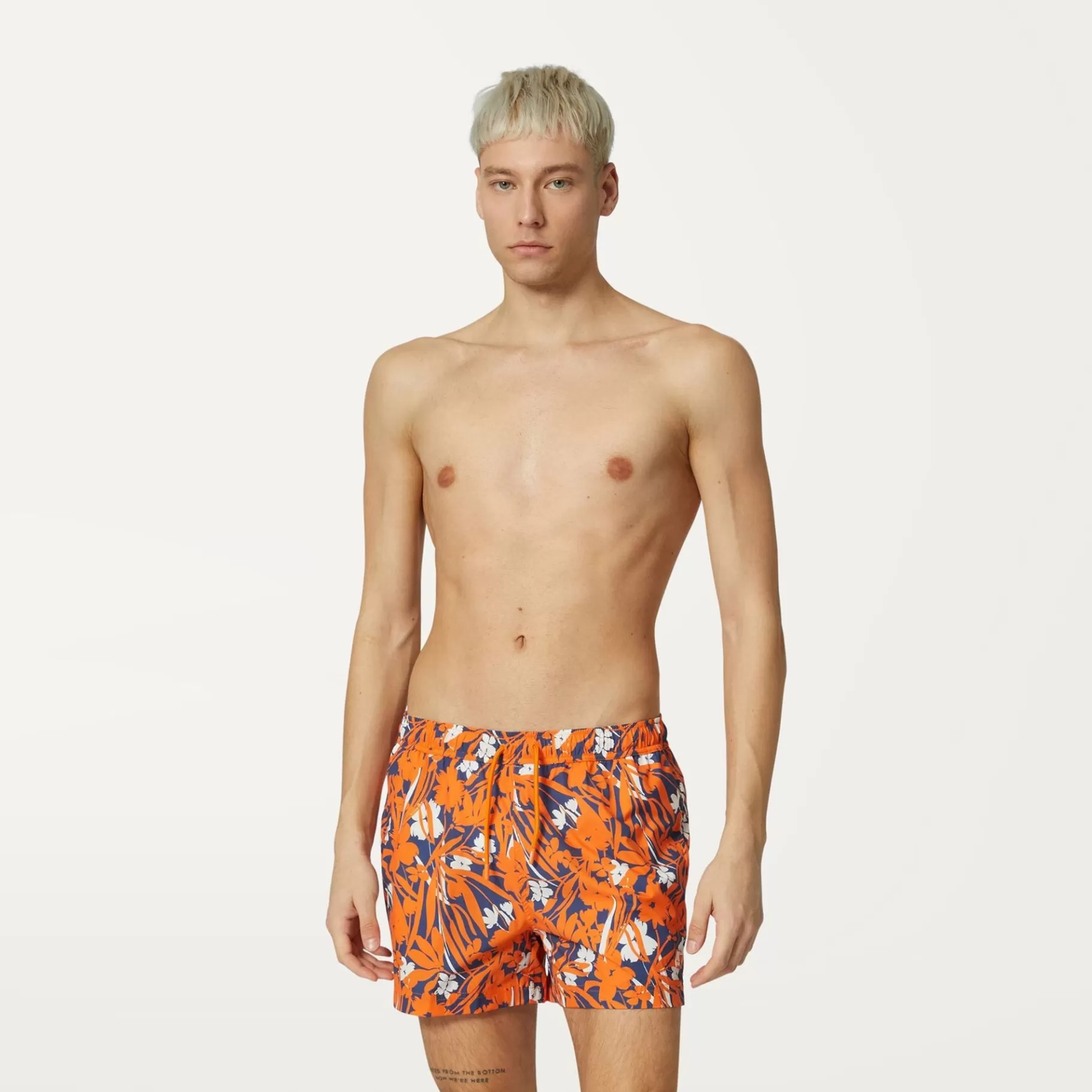 Swimwear*K-WAY Airy Graphic - Bathing Suits - Swimming Trunk - Man - Flowers Blue Orange