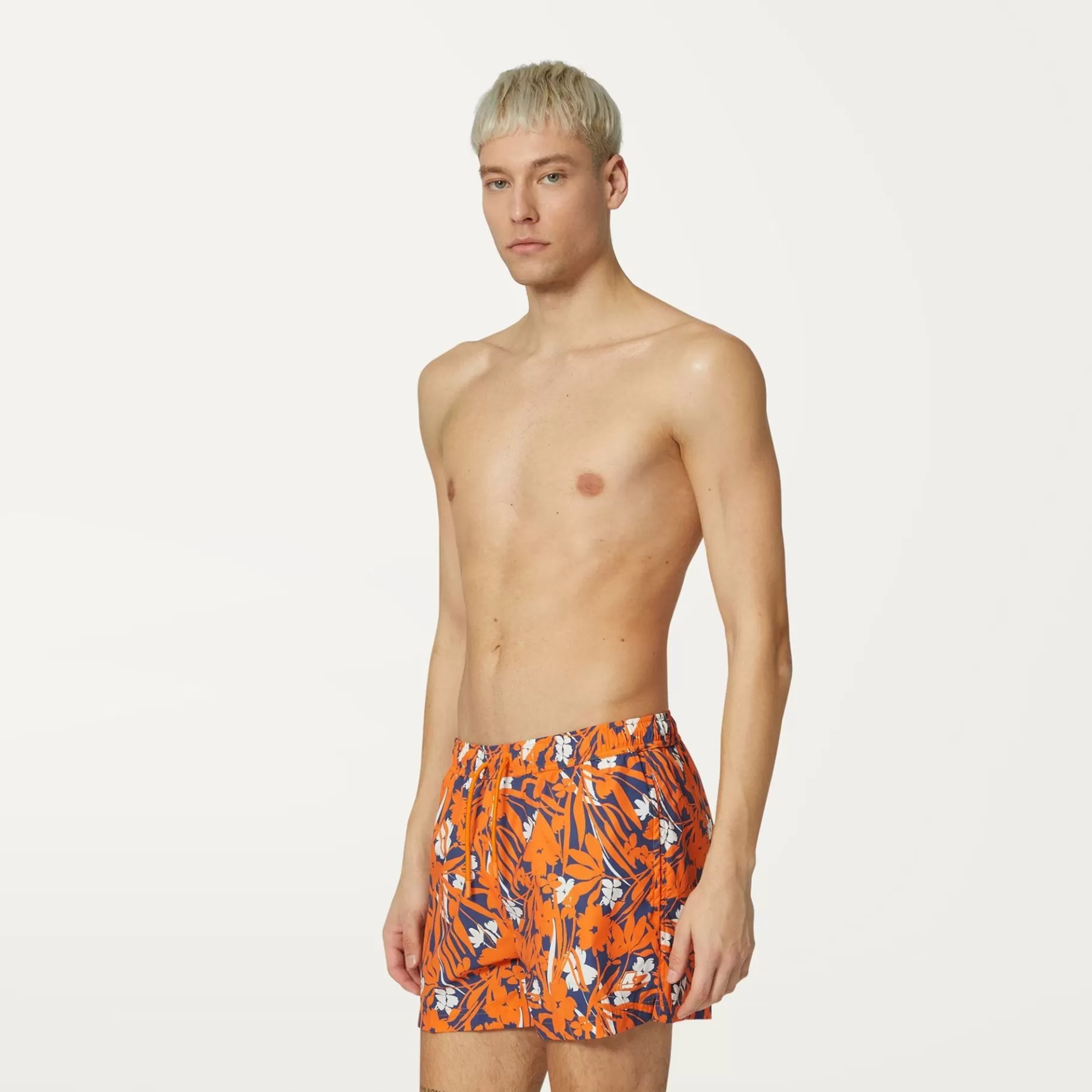 Swimwear*K-WAY Airy Graphic - Bathing Suits - Swimming Trunk - Man - Flowers Blue Orange
