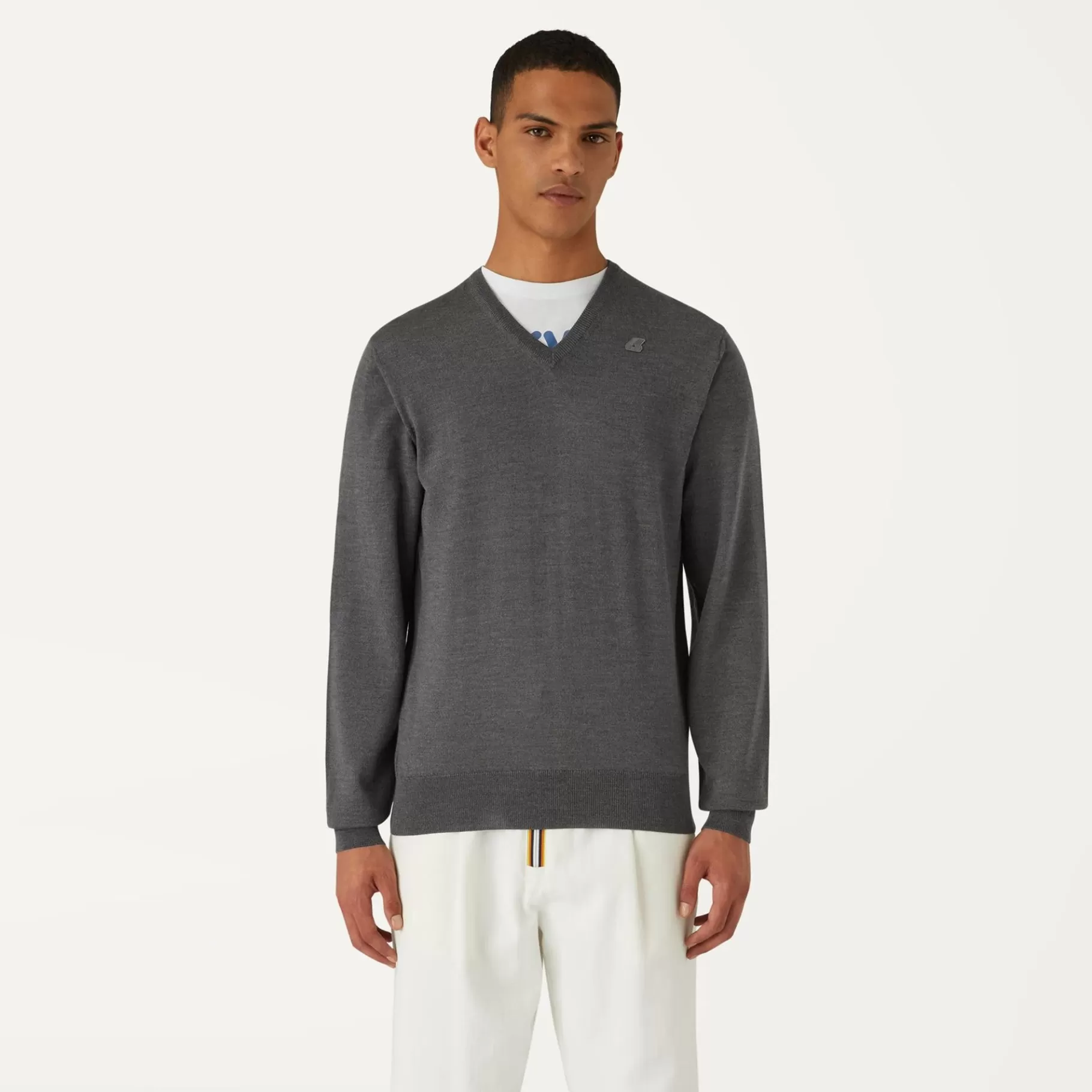 Jumpers & Pullovers*K-WAY Antoine Merino - Knitwear - Pullover - Man - Grey Md Mel