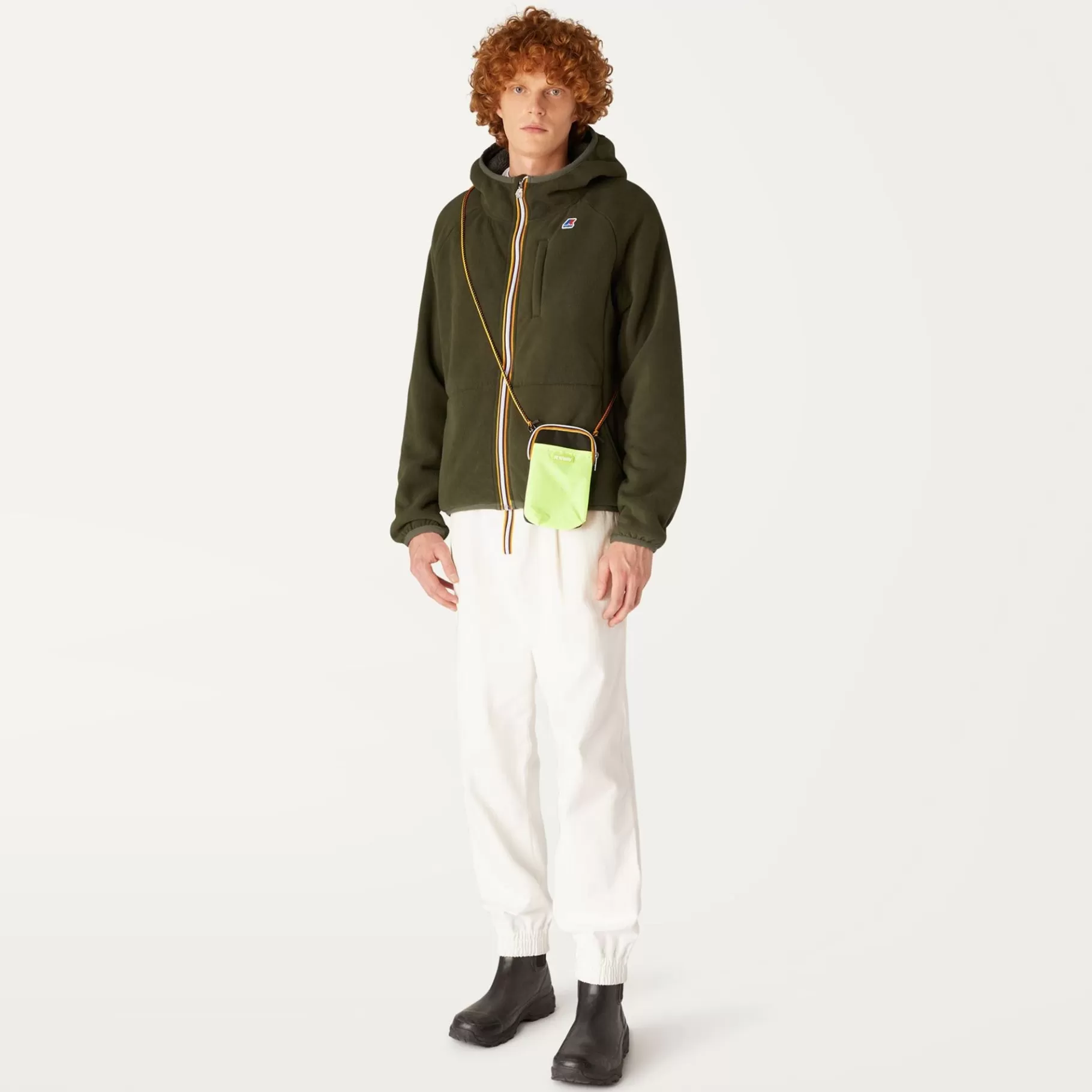Hoodies And Sweaters*K-WAY Beau St Fur Bonded - Fleece - Jacket - Unisex - Green Blackish- Grey Smk