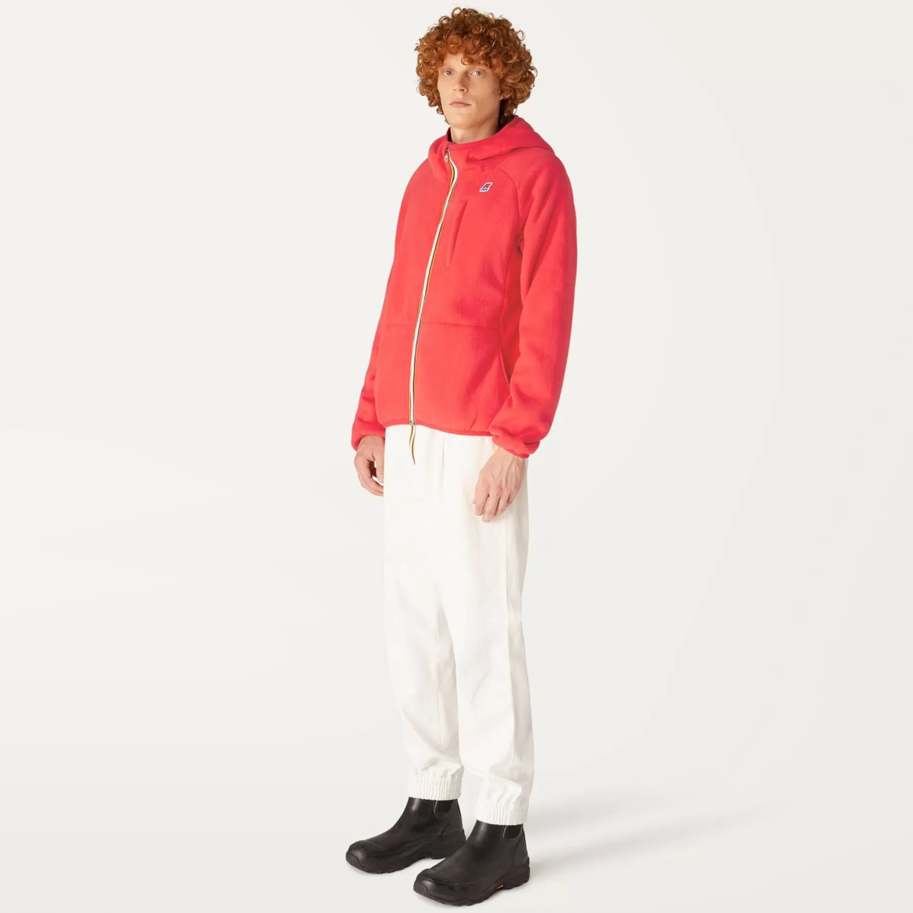 Hoodies And Sweaters*K-WAY Beau St Fur Bonded - Fleece - Jacket - Unisex - Red- Grey Smk