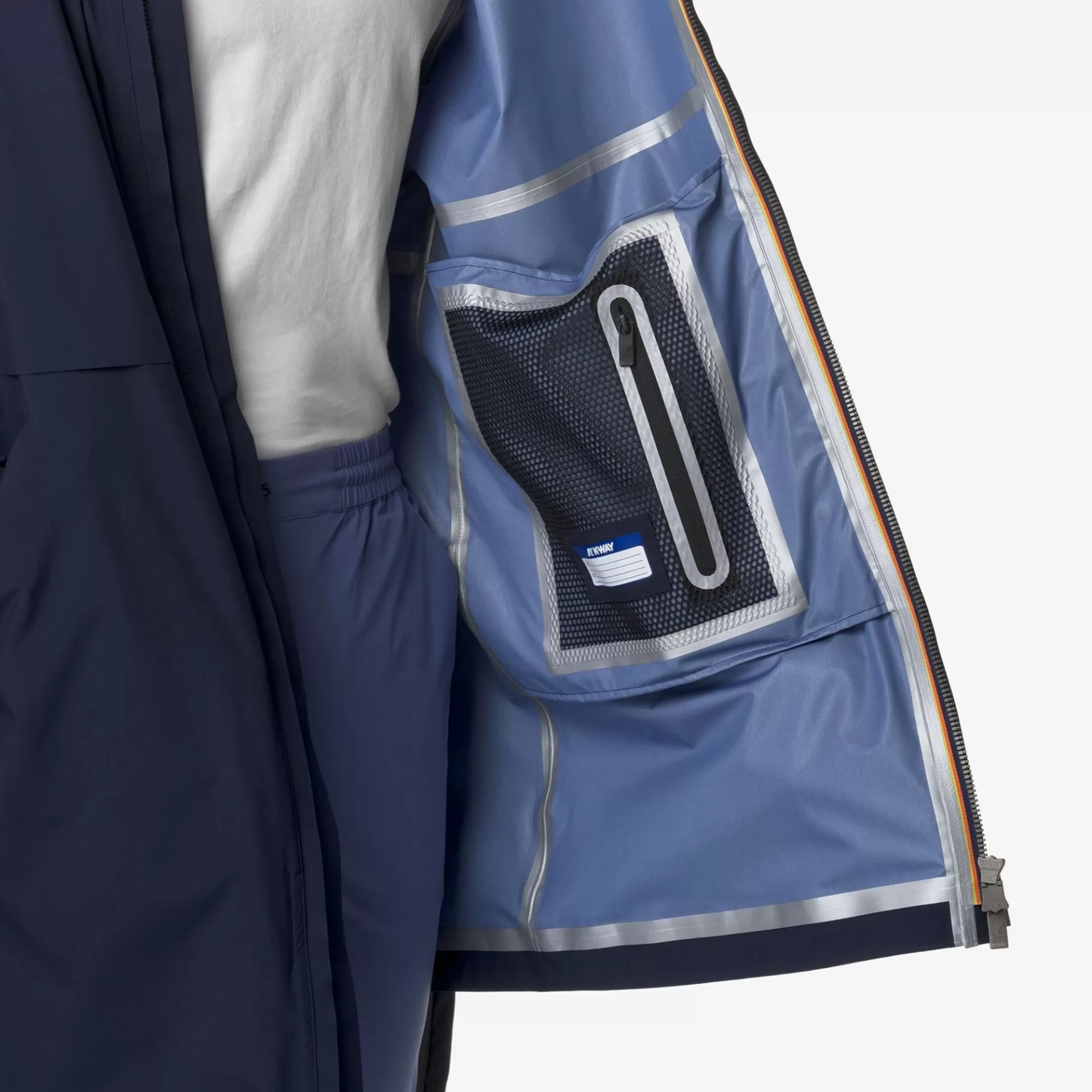 Coats And Long Jackets*K-WAY Clabel Clean Look 3L - Jackets - 3/4 Length - Man - Blue D-Blue F