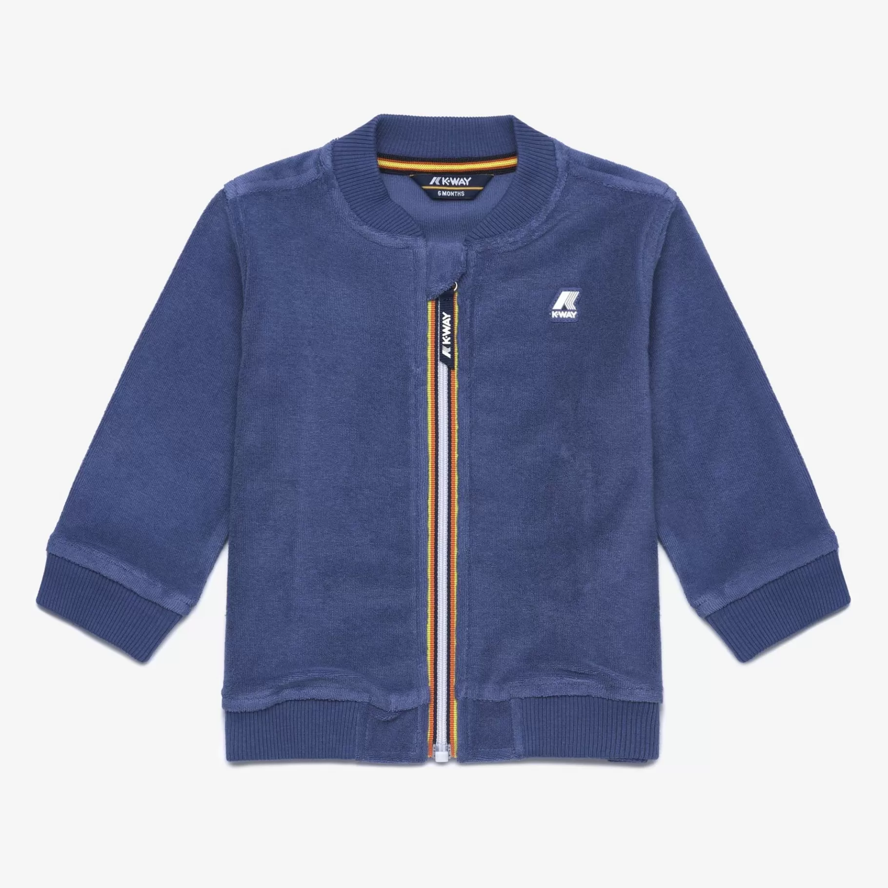Hoodies And Sweaters*K-WAY E. Amaurice Sponge - Fleece - Jacket - Kid Unisex - Blue Fiord