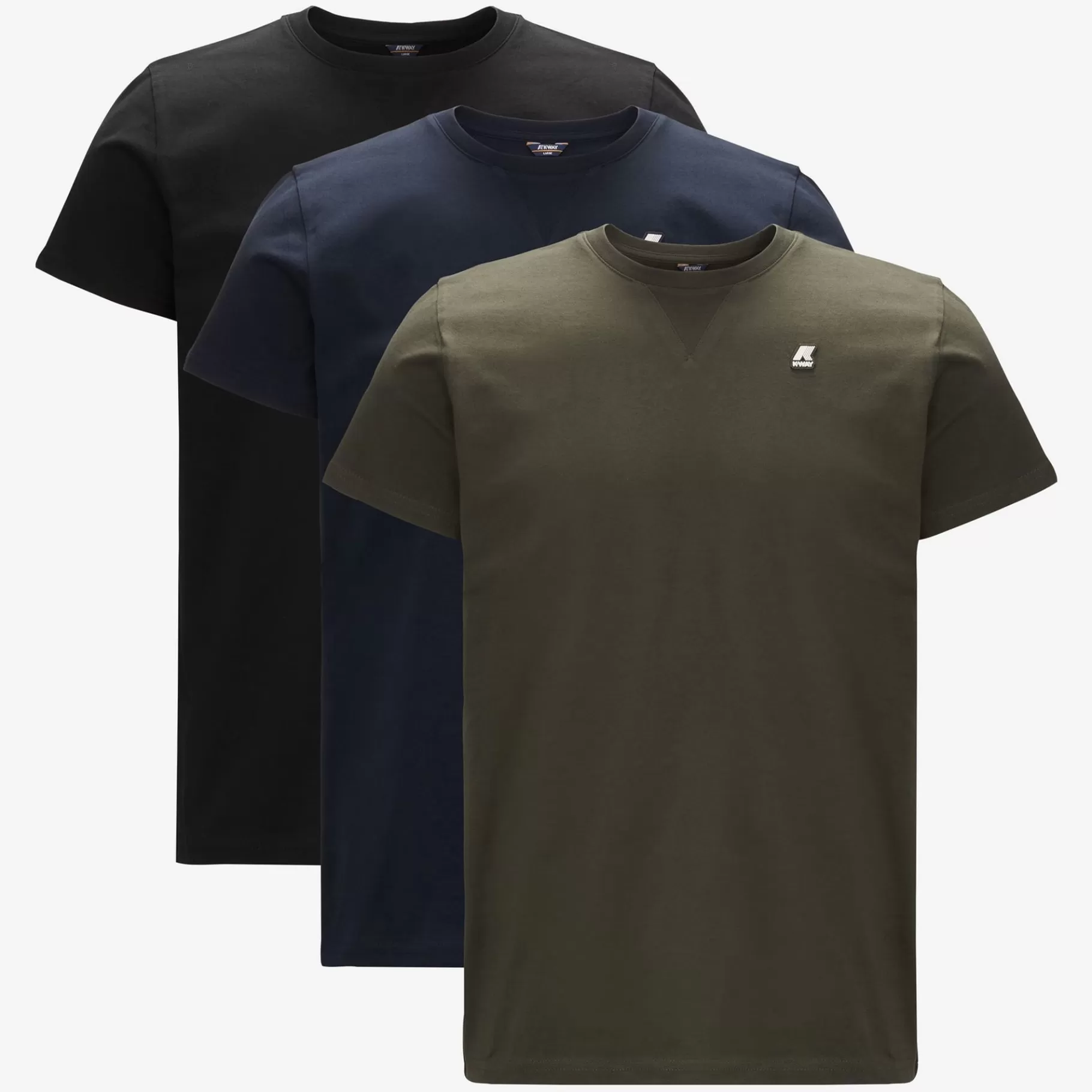 T-Shirt*K-WAY Edwing Round Sleeves Three Pack - T-Shirtstop - T-Shirt - Man - Black Torba-Blue Depth-Black Pure