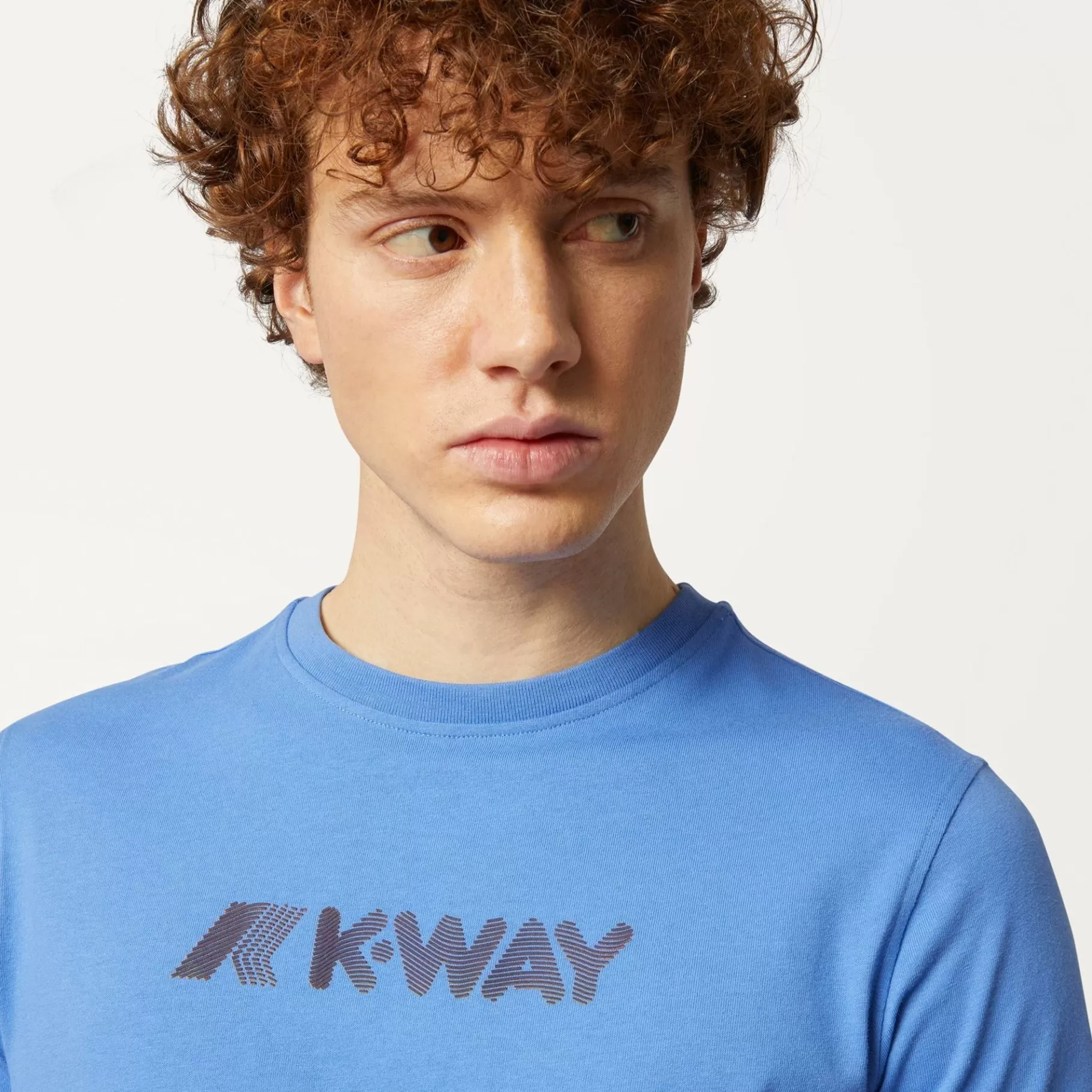 T-Shirt*K-WAY Elliot 3D Stripes Logo - T-Shirtstop - T-Shirt - Man - Blue Ultramarine