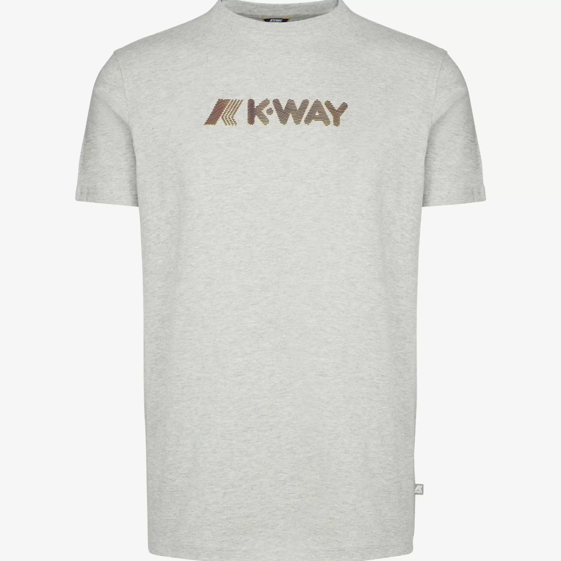 T-Shirt*K-WAY Elliot 3D Stripes Logo - T-Shirtstop - T-Shirt - Man - Grey Mel