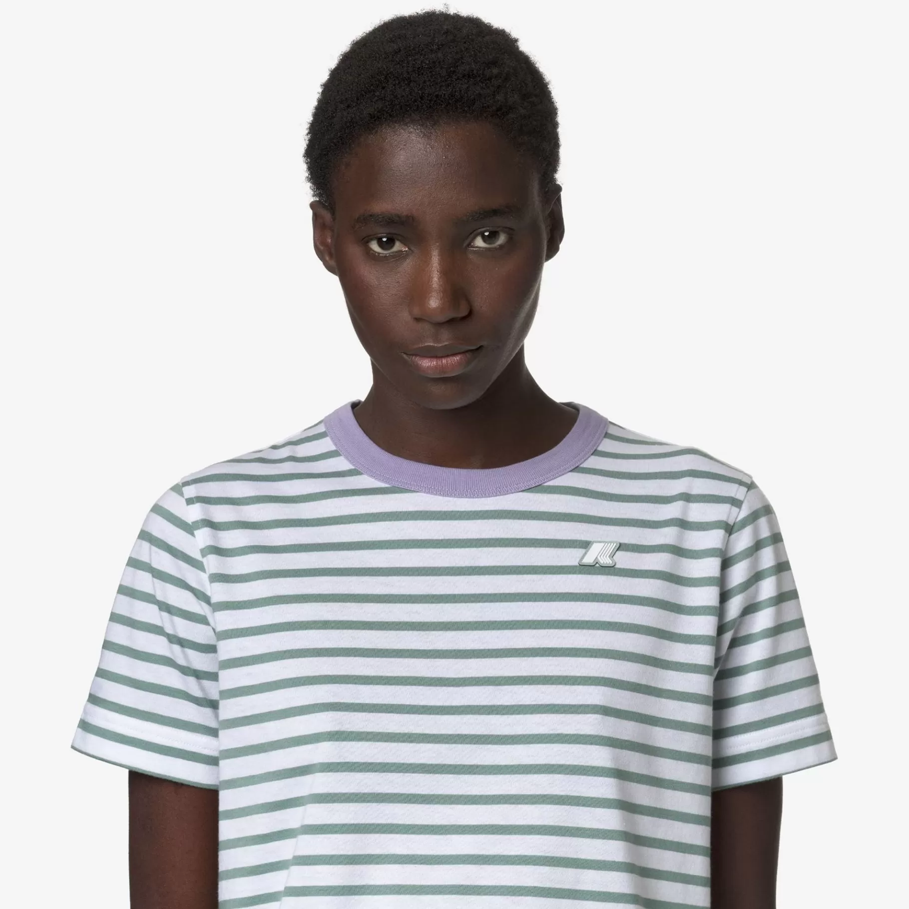 T-Shirt*K-WAY Emeli Stripes - T-Shirtstop - T-Shirt - Woman - White-Green M-Violet G