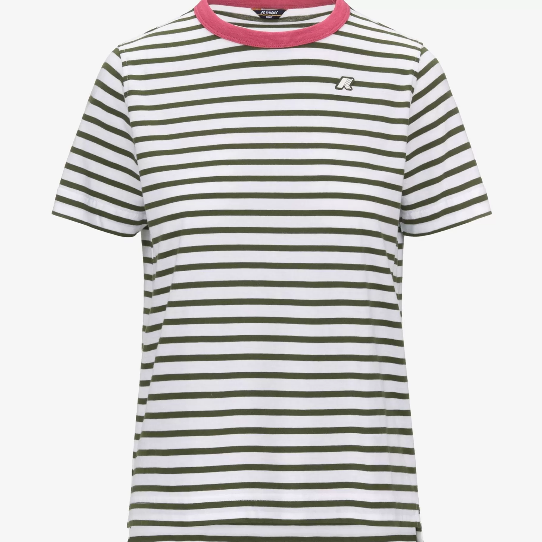 T-Shirt*K-WAY Emeli Stripes - T-Shirtstop - T-Shirt - Woman - White-Green-Pink