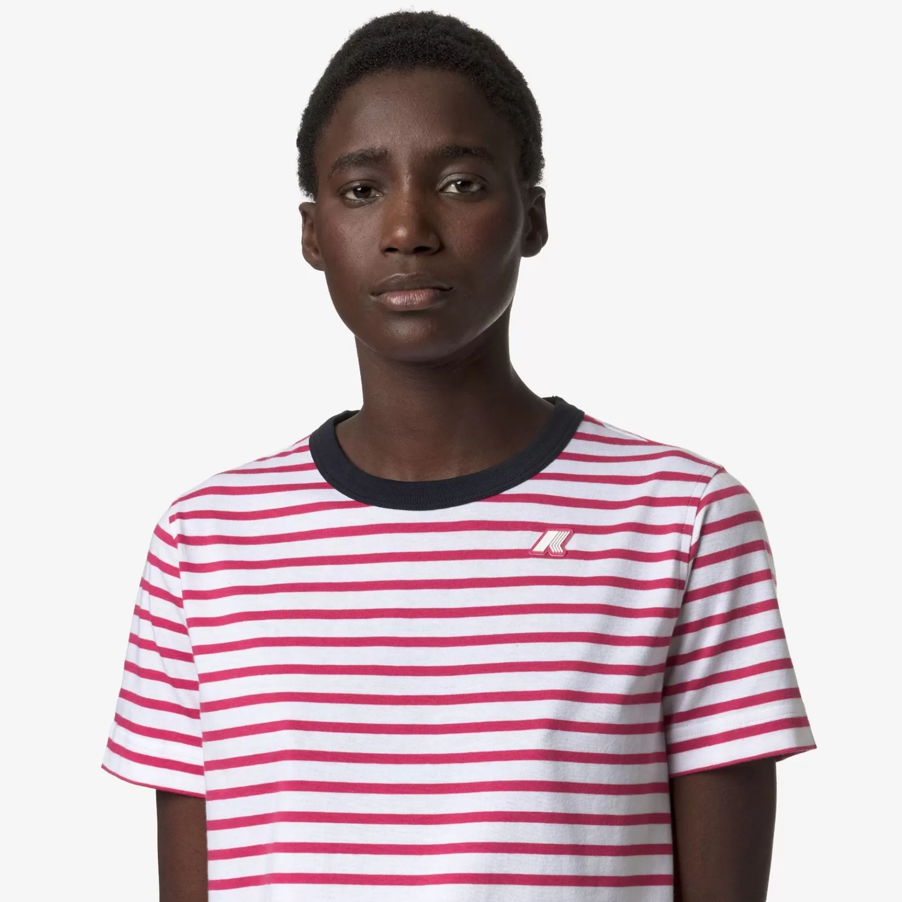 T-Shirt*K-WAY Emeli Stripes - T-Shirtstop - T-Shirt - Woman - White-Pink D-Blue