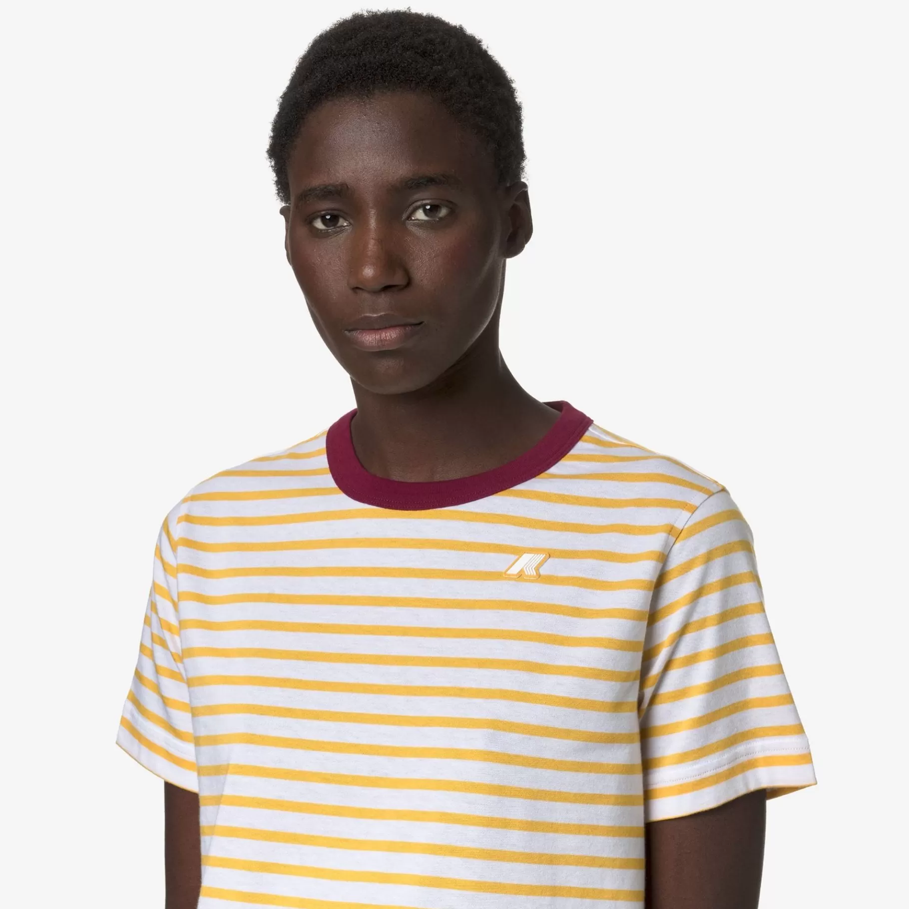 T-Shirt*K-WAY Emeli Stripes - T-Shirtstop - T-Shirt - Woman - White-Yellow-Red