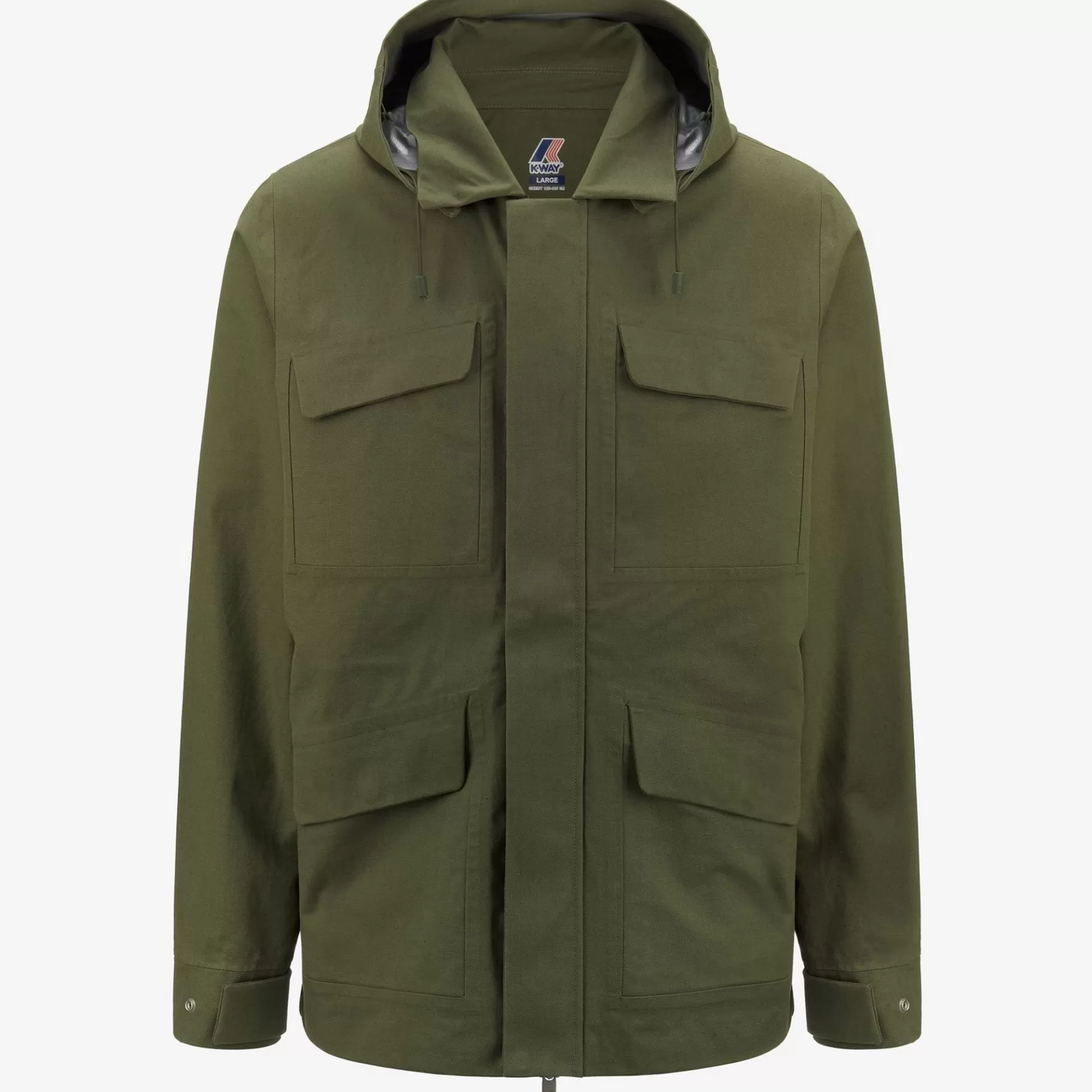 Coats And Long Jackets*K-WAY Erhal Linen Blend 2L - Jackets - Mid - Man - Green Cypress-Silver