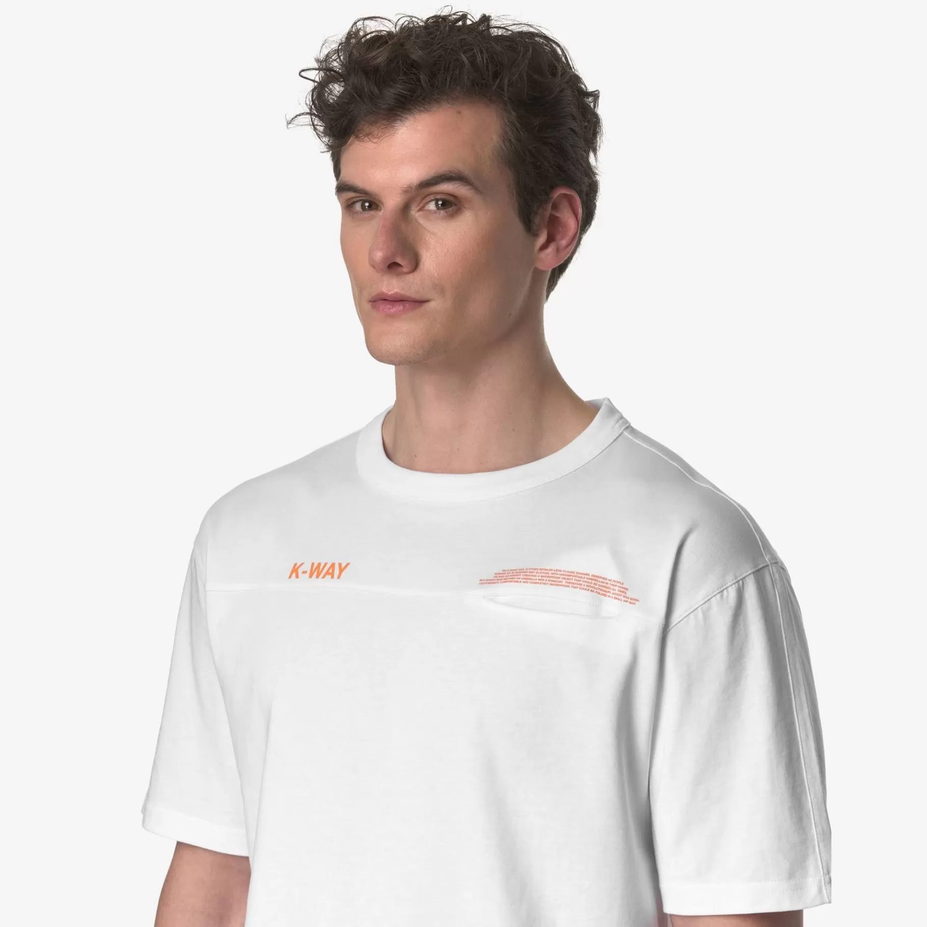 T-Shirt*K-WAY Fantome Lettering - Pocket - T-Shirtstop - T-Shirt - Man - White-Orange Md