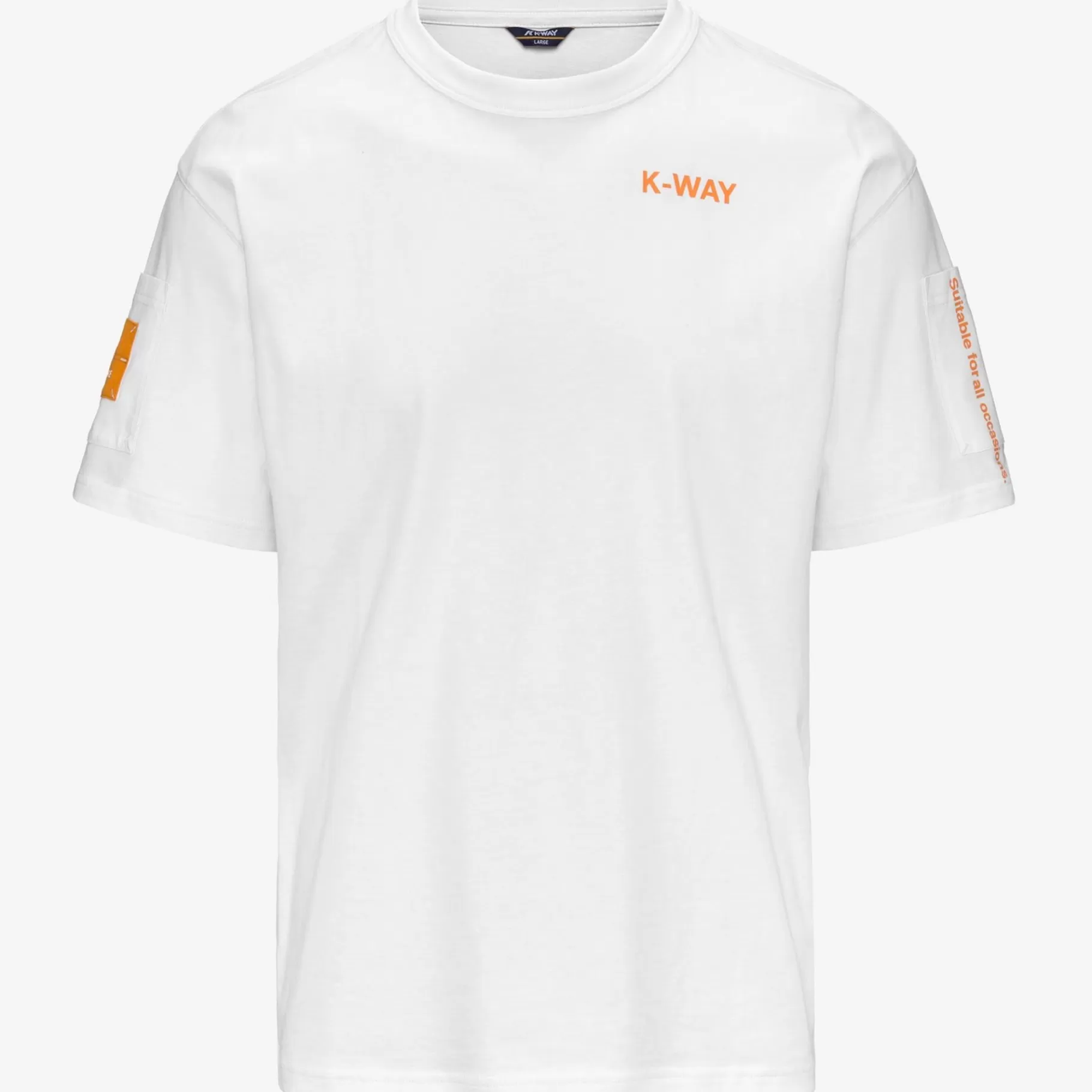 T-Shirt*K-WAY Fantome Sleeve Pocket - T-Shirtstop - T-Shirt - Man - White-Orange Md