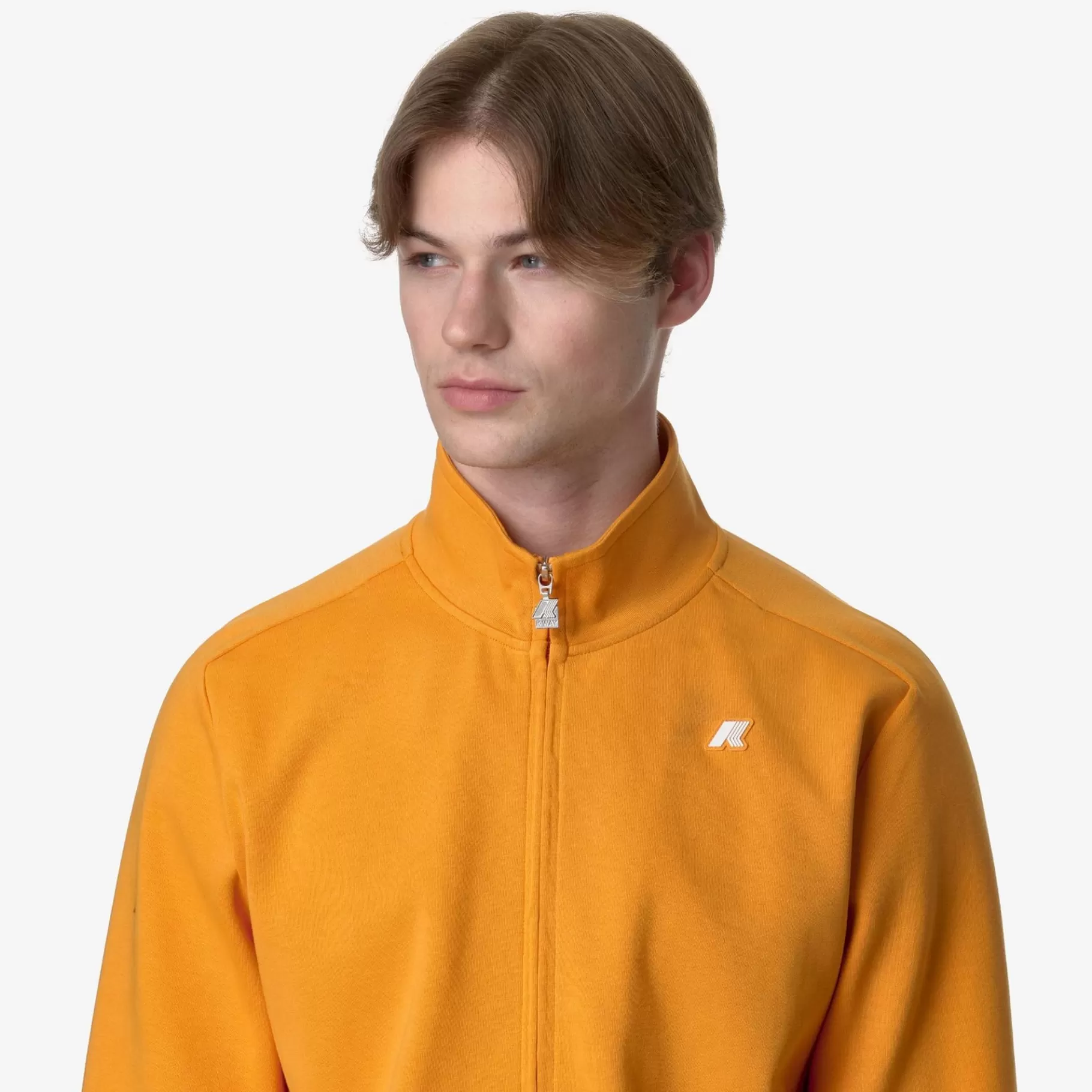 Hoodies And Sweaters*K-WAY Hayce Interlock - Fleece - Jacket - Man - Orange Md