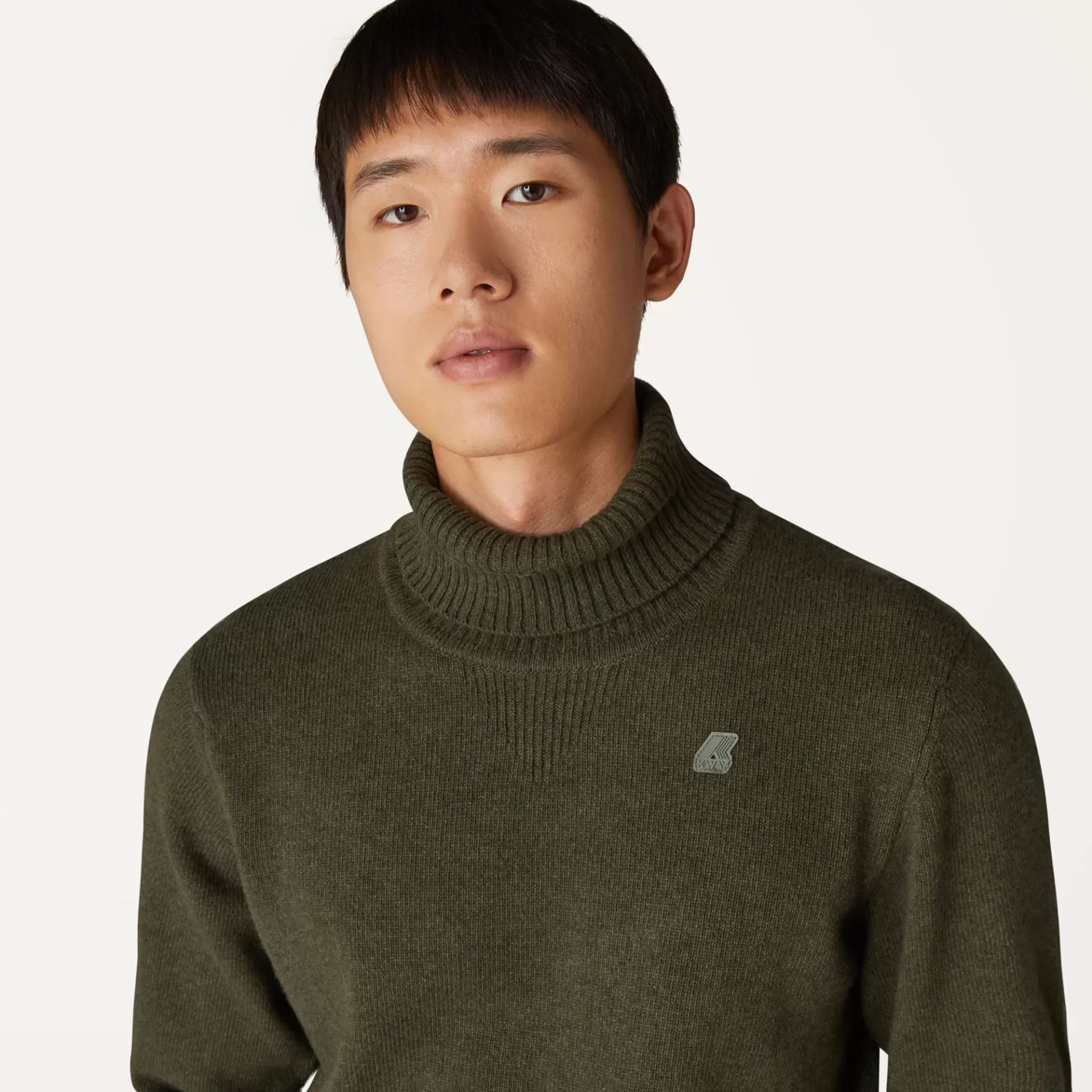 Jumpers & Pullovers*K-WAY Henry Lambswool - Knitwear - Pullover - Man - Green Blackish