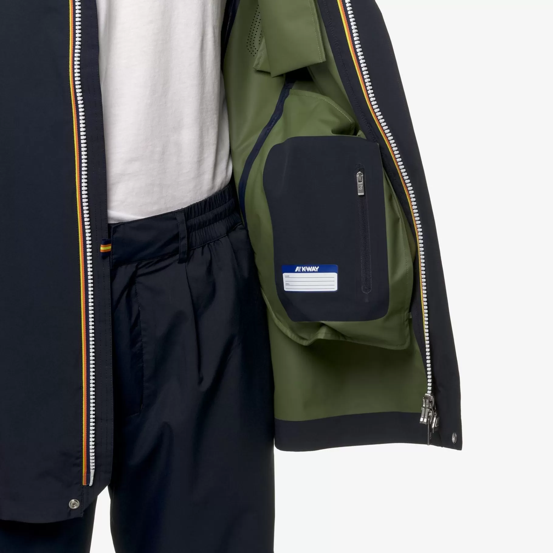 Coats And Long Jackets*K-WAY Igon Eco Sd Contrast - Jackets - 3/4 Length - Man - Blue D-Green C