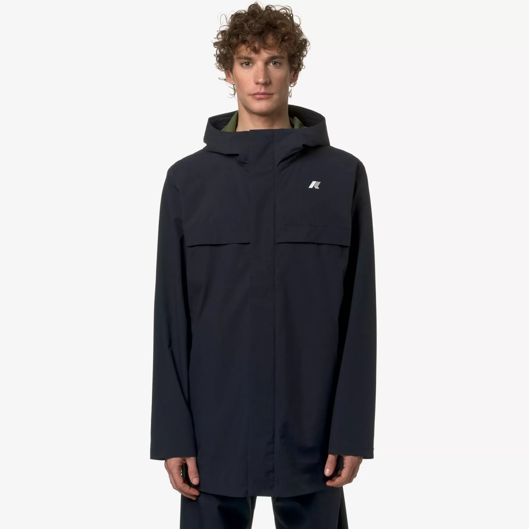 Coats And Long Jackets*K-WAY Igon Eco Sd Contrast - Jackets - 3/4 Length - Man - Blue D-Green C