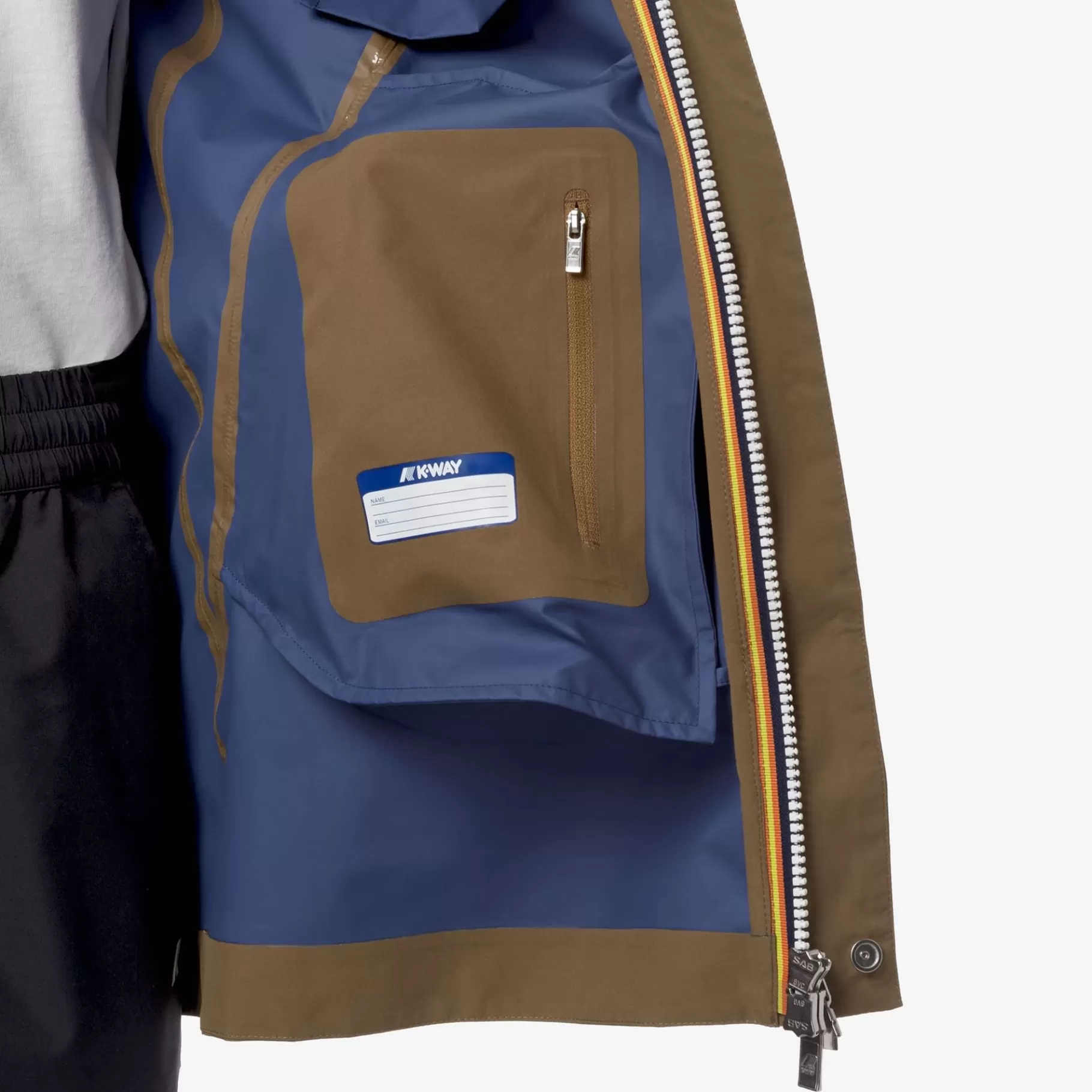 Coats And Long Jackets*K-WAY Igon Eco Sd Contrast - Jackets - 3/4 Length - Man - Brown C-Blue F