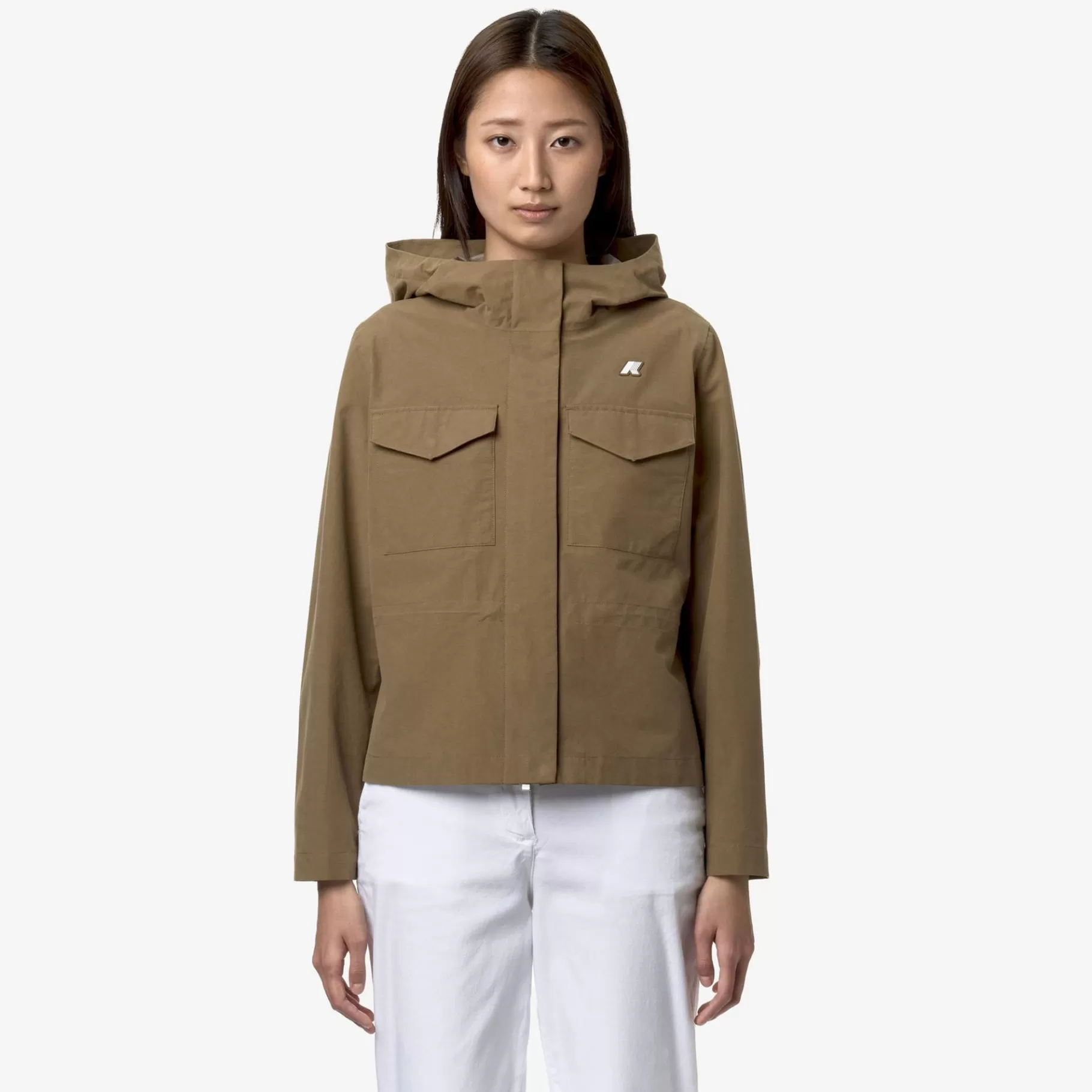 Coats And Long Jackets*K-WAY Ivette Cotton Feel - Jackets - Mid - Woman - Brown Corda