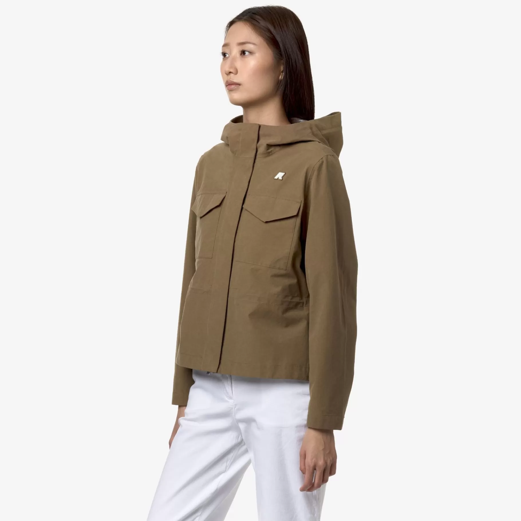 Coats And Long Jackets*K-WAY Ivette Cotton Feel - Jackets - Mid - Woman - Brown Corda