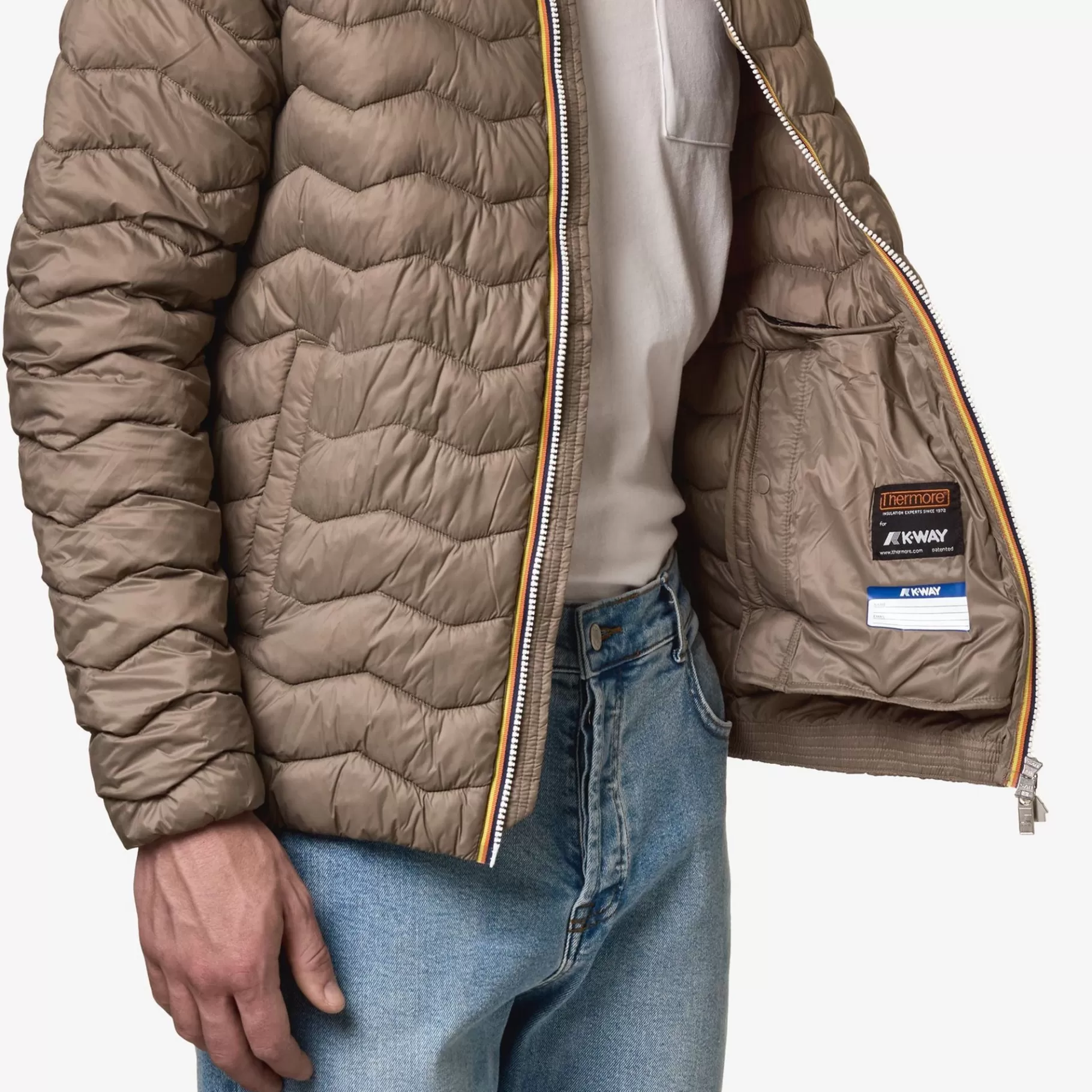 Short Jackets*K-WAY Jack Quilted Warm - Jackets - Short - Man - Beige Taupe