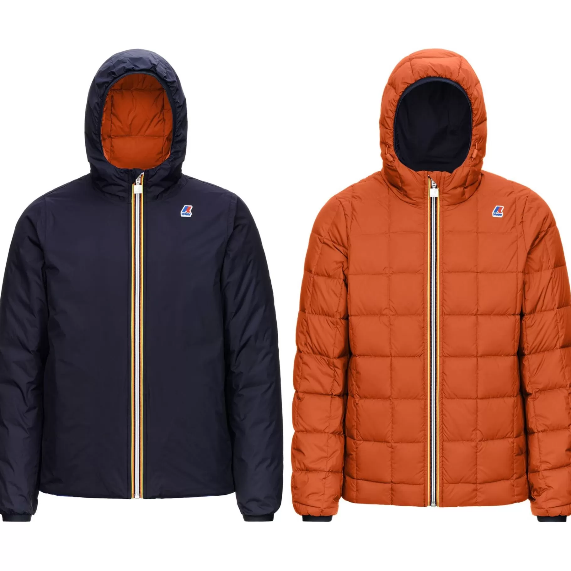 Short Jackets*K-WAY Jacques Thermo Plus.2 Reversible - Jackets - Short - Man - Blue Depth-Orange Rust