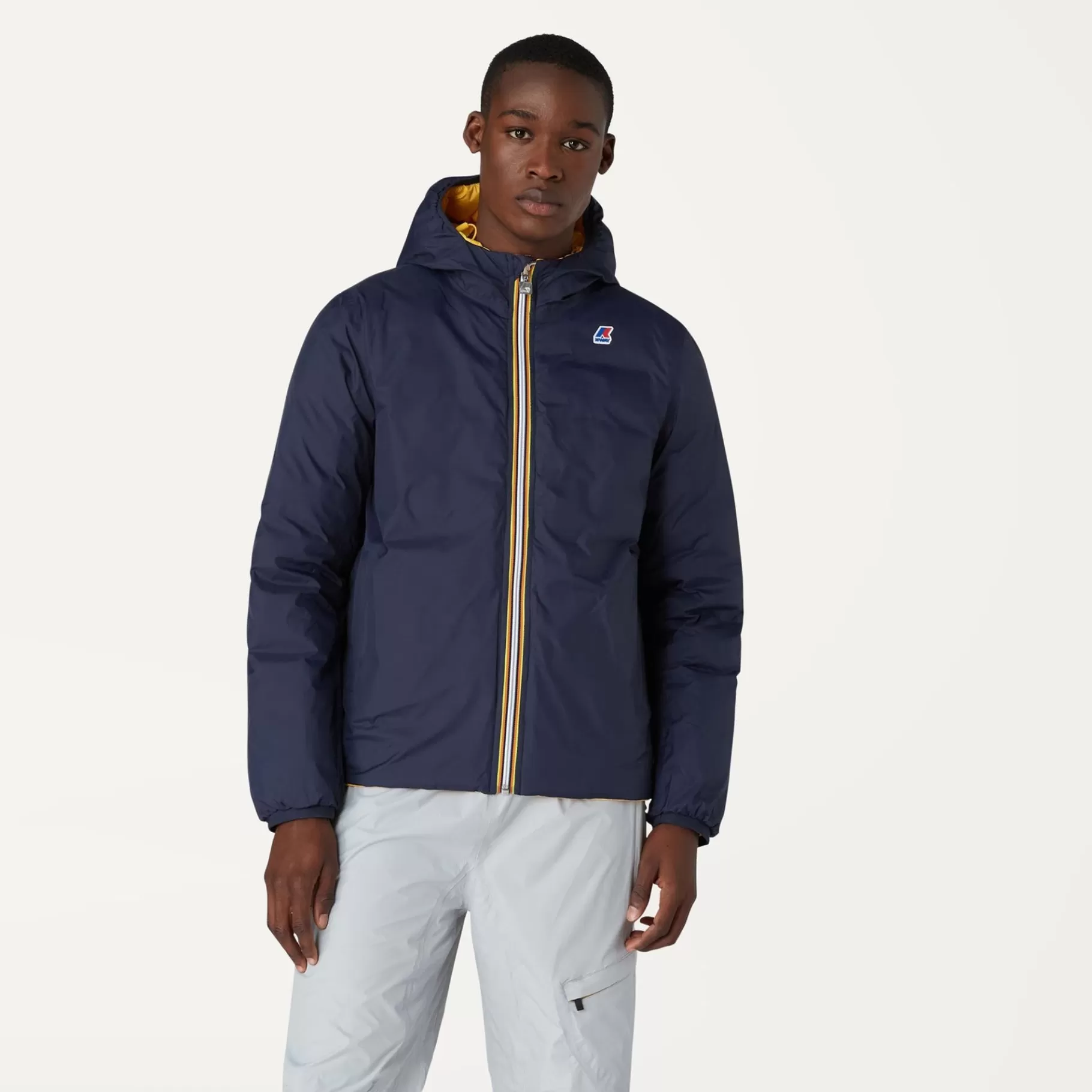 Short Jackets*K-WAY Jacques Thermo Plus.2 Reversible - Jackets - Short - Man - Blue Depth-Yellow Solar