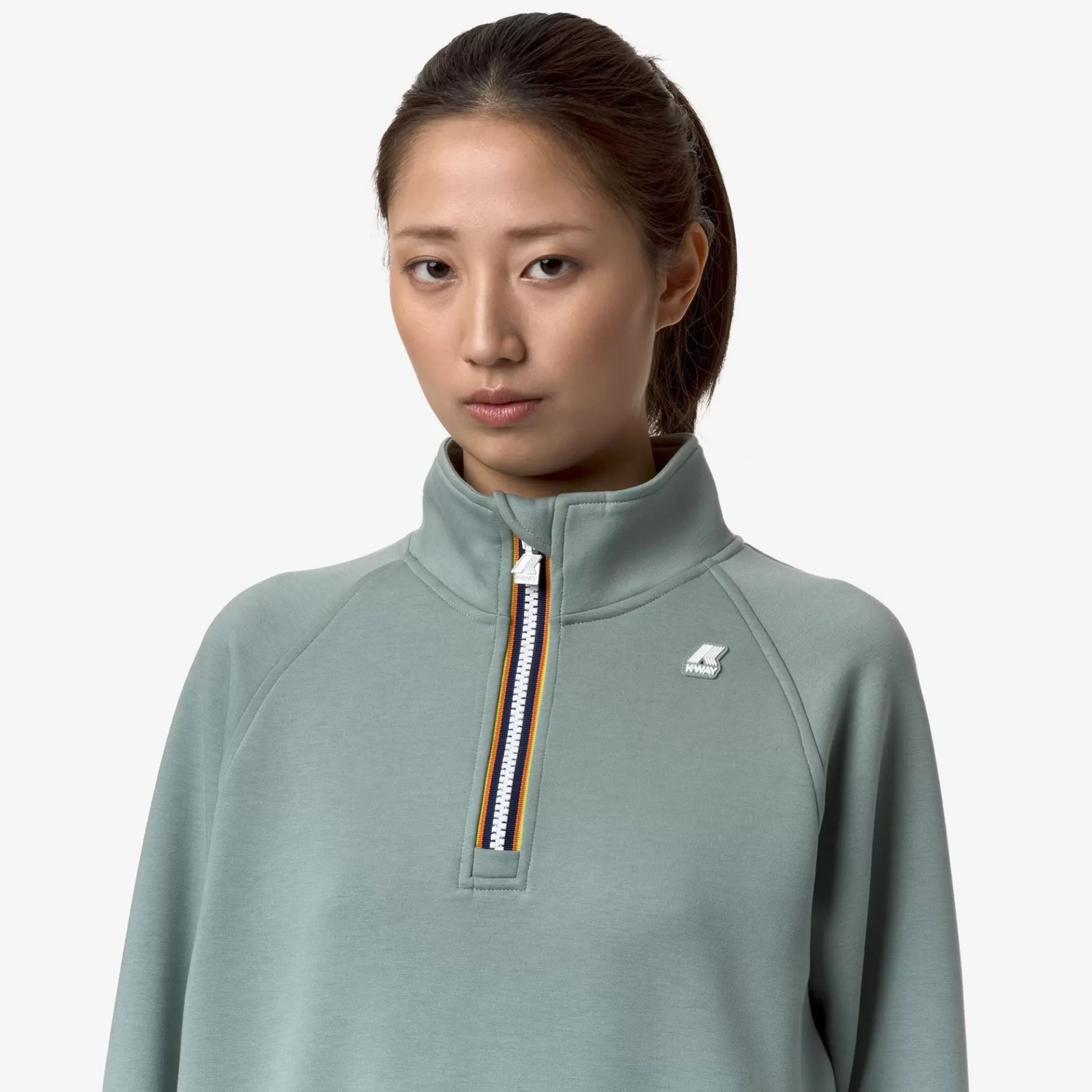 Hoodies And Sweaters*K-WAY Jeune Light Spacer - Fleece - Jumper - Woman - Green Mold