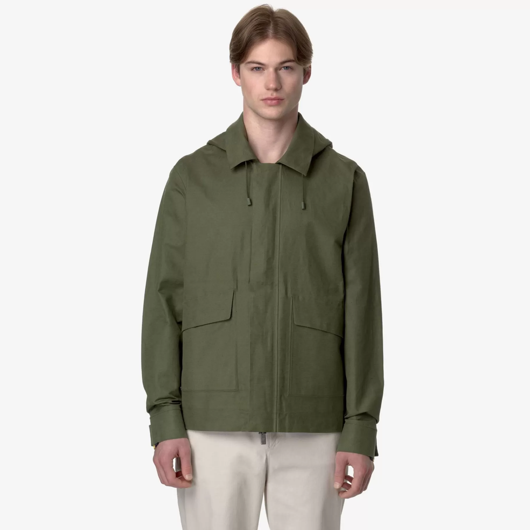 Short Jackets*K-WAY Kaya Linen Blend 2L - Jackets - Short - Man - Green Cypress-Silver