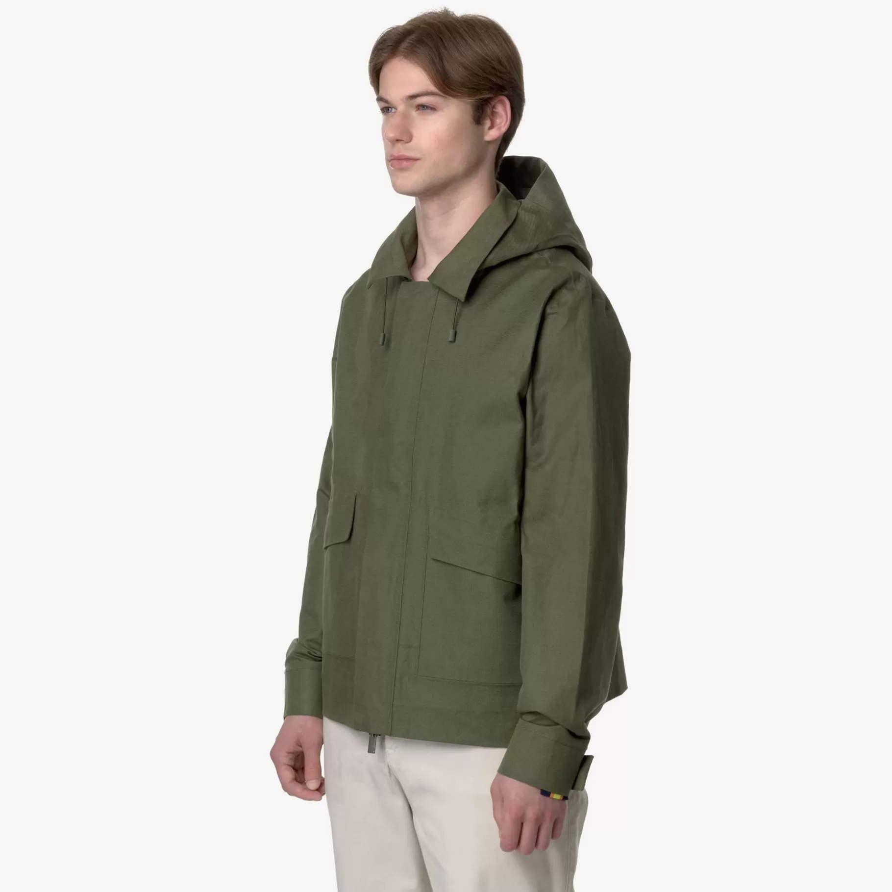Short Jackets*K-WAY Kaya Linen Blend 2L - Jackets - Short - Man - Green Cypress-Silver