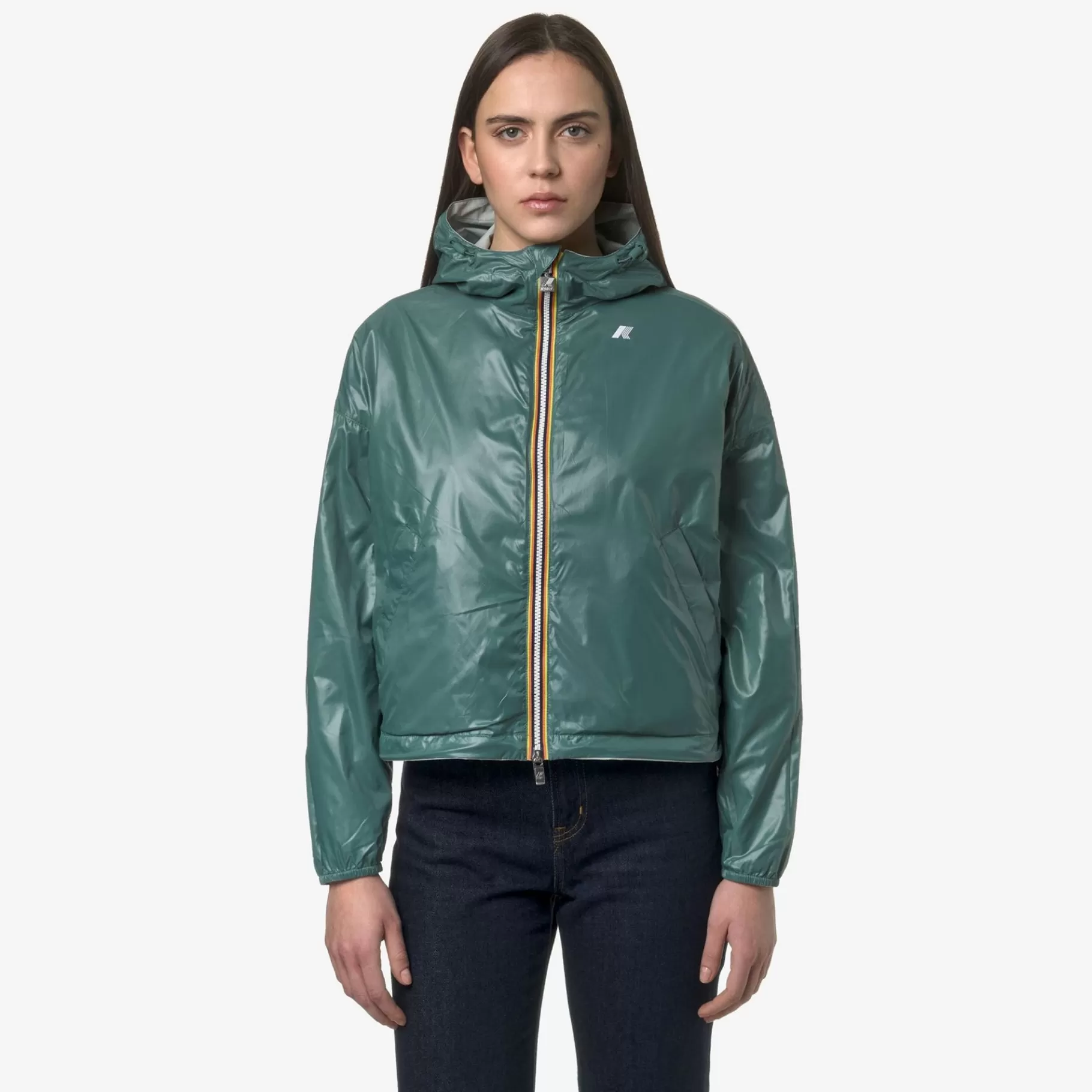 Short Jackets*K-WAY Laurette Plus.2 Reversible - Jackets - Short - Woman - Grey S-Green P