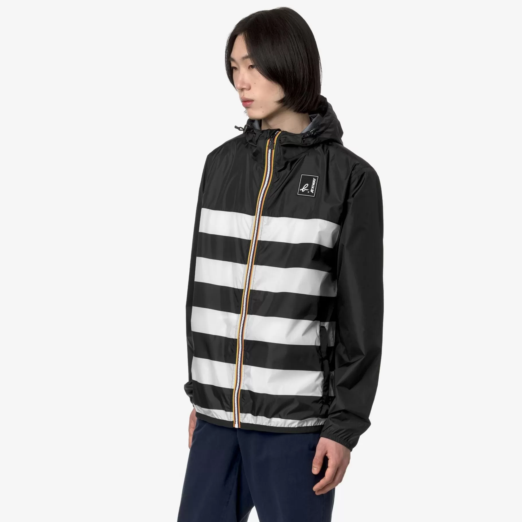Coats And Long Jackets*K-WAY Le Vrai 3.0 Claude Graphic Agnes B - Jackets - Mid - Unisex - Stripes Blk-Wht