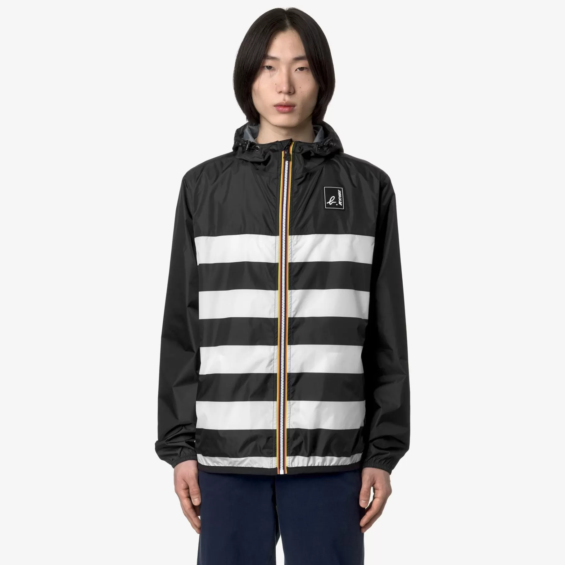 Coats And Long Jackets*K-WAY Le Vrai 3.0 Claude Graphic Agnes B - Jackets - Mid - Unisex - Stripes Blk-Wht