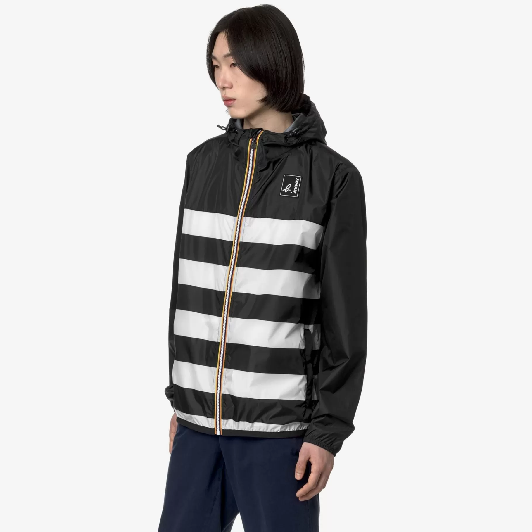 Coats And Long Jackets*K-WAY Le Vrai 3.0 Claude Graphic Agnes B - Jackets - Mid - Unisex - Stripes Blk-Wht