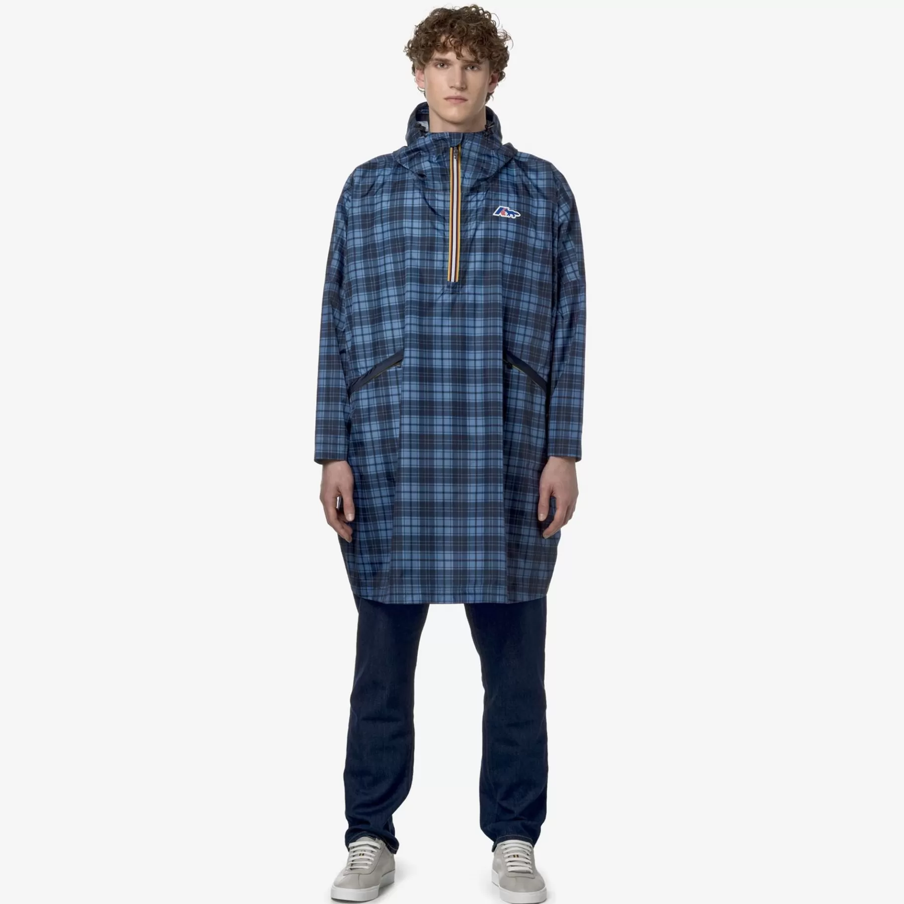 Coats And Long Jackets*K-WAY Le Vrai 3.0 Terence Grap Mk - Jackets - Poncho - Unisex - Check Blue