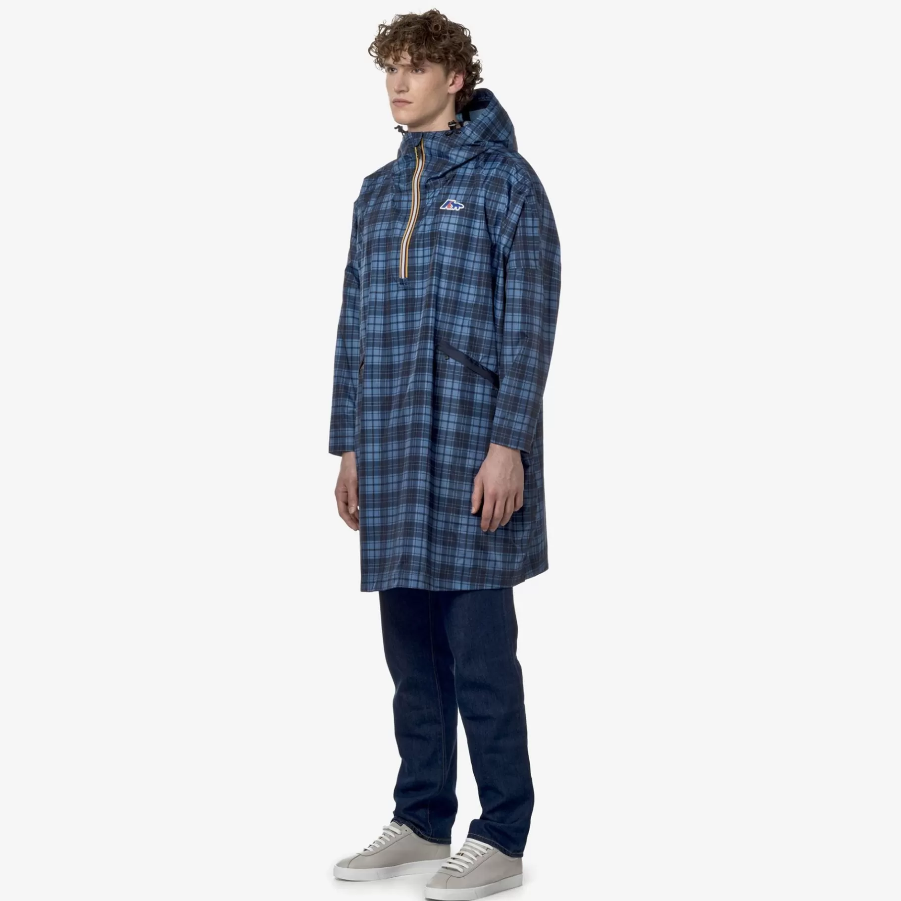 Coats And Long Jackets*K-WAY Le Vrai 3.0 Terence Grap Mk - Jackets - Poncho - Unisex - Check Blue