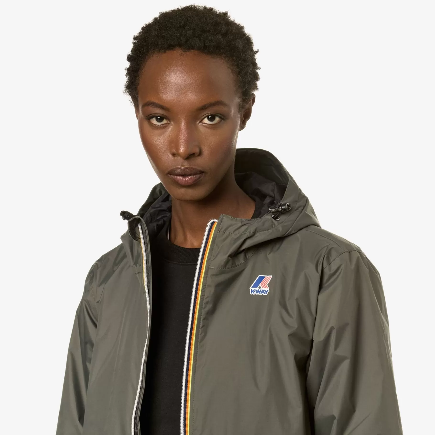 Le Vrai Classic*K-WAY Le Vrai 3.0Eiffel Warm - Jackets - 3/4 Length - Unisex - Green Blackish