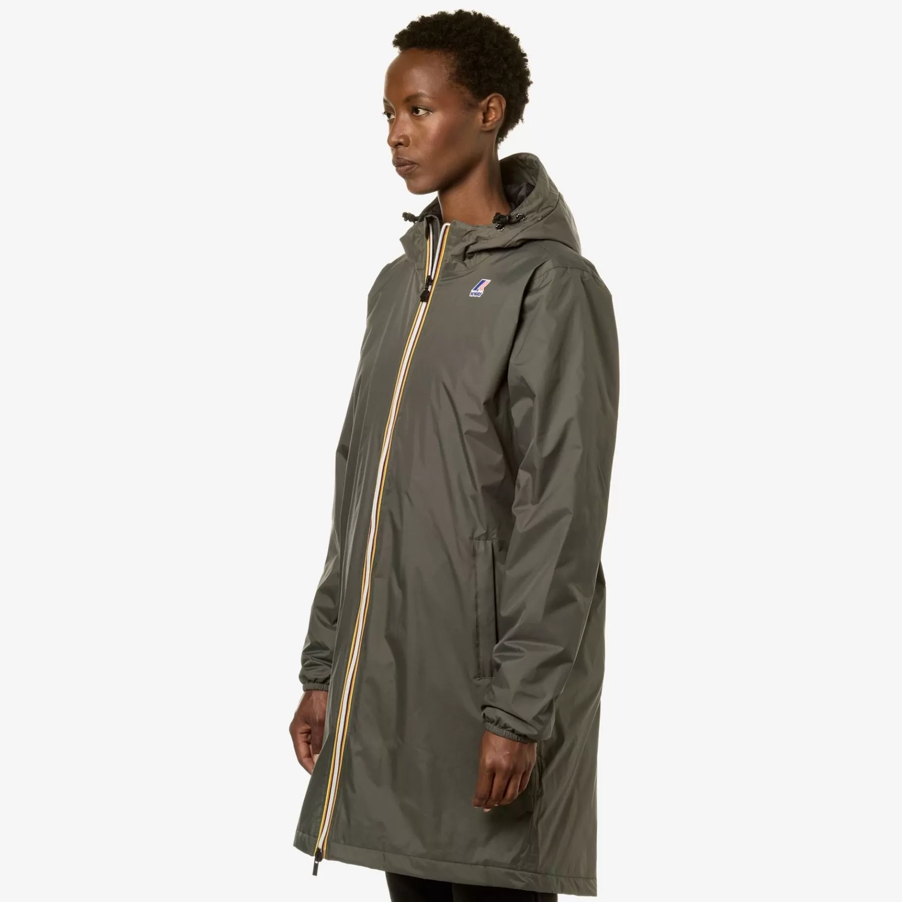 Le Vrai Classic*K-WAY Le Vrai 3.0Eiffel Warm - Jackets - 3/4 Length - Unisex - Green Blackish