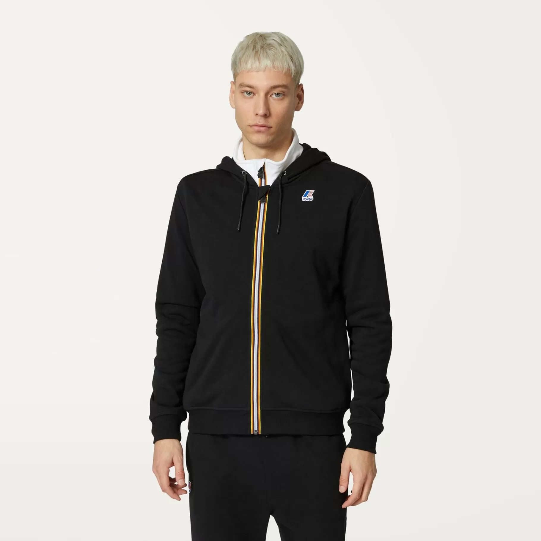 Hoodies And Sweaters*K-WAY Le Vrai Arnel Poly Cotton - Fleece - Jacket - Unisex - Black Pure