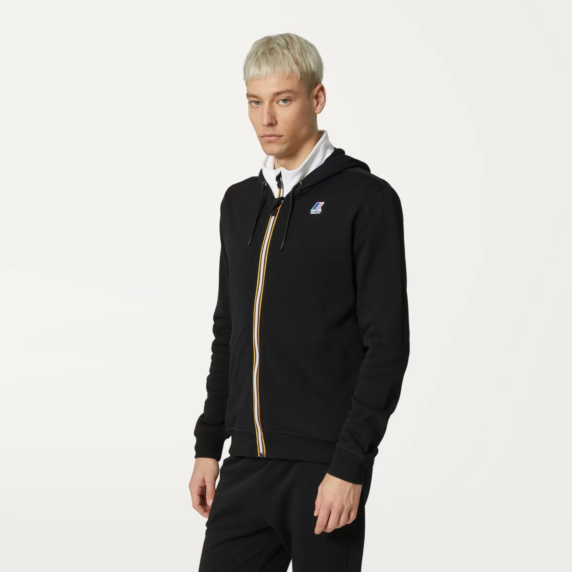 Hoodies And Sweaters*K-WAY Le Vrai Arnel Poly Cotton - Fleece - Jacket - Unisex - Black Pure