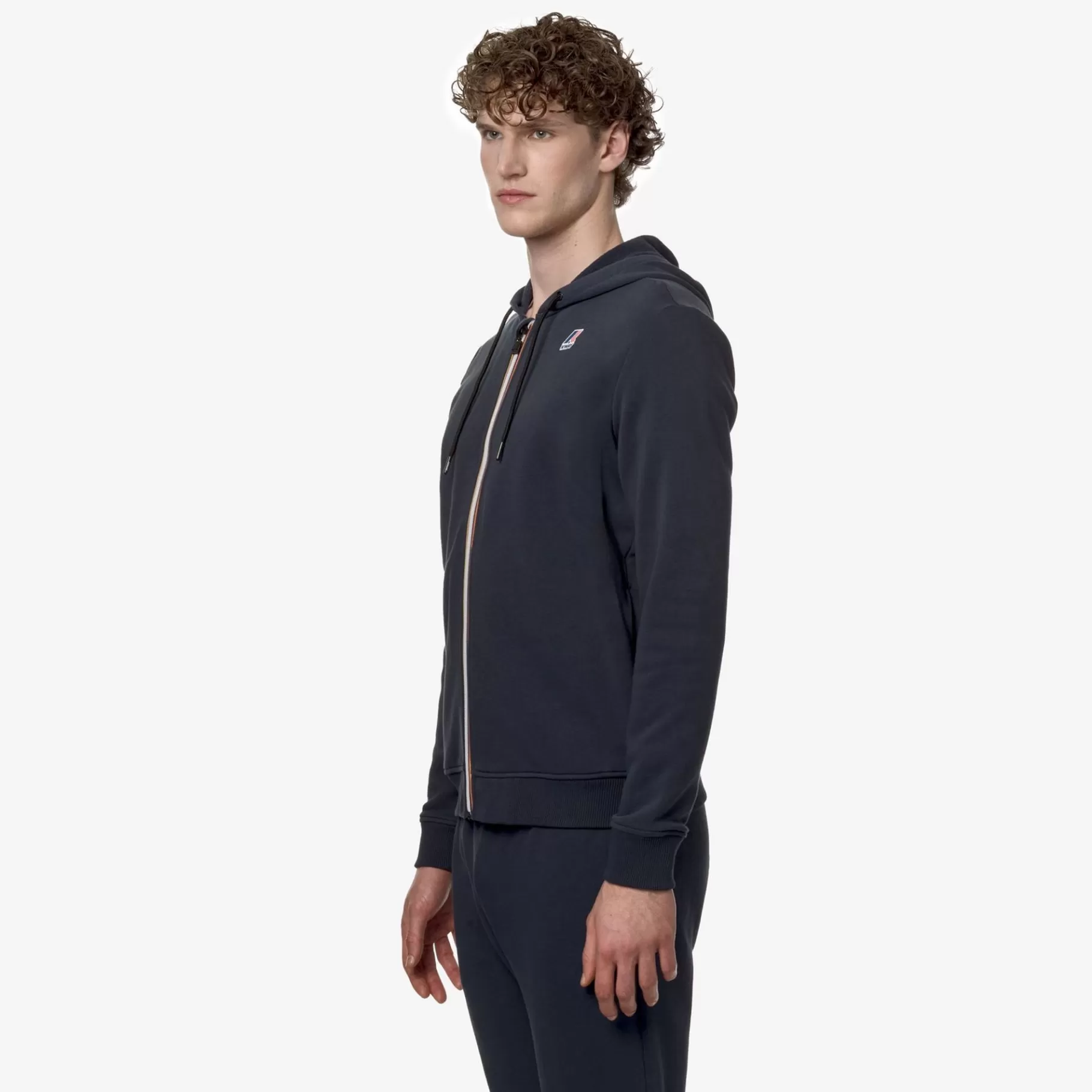 Hoodies And Sweaters*K-WAY Le Vrai Arnel Poly Cotton - Fleece - Jacket - Unisex - Blue Depth