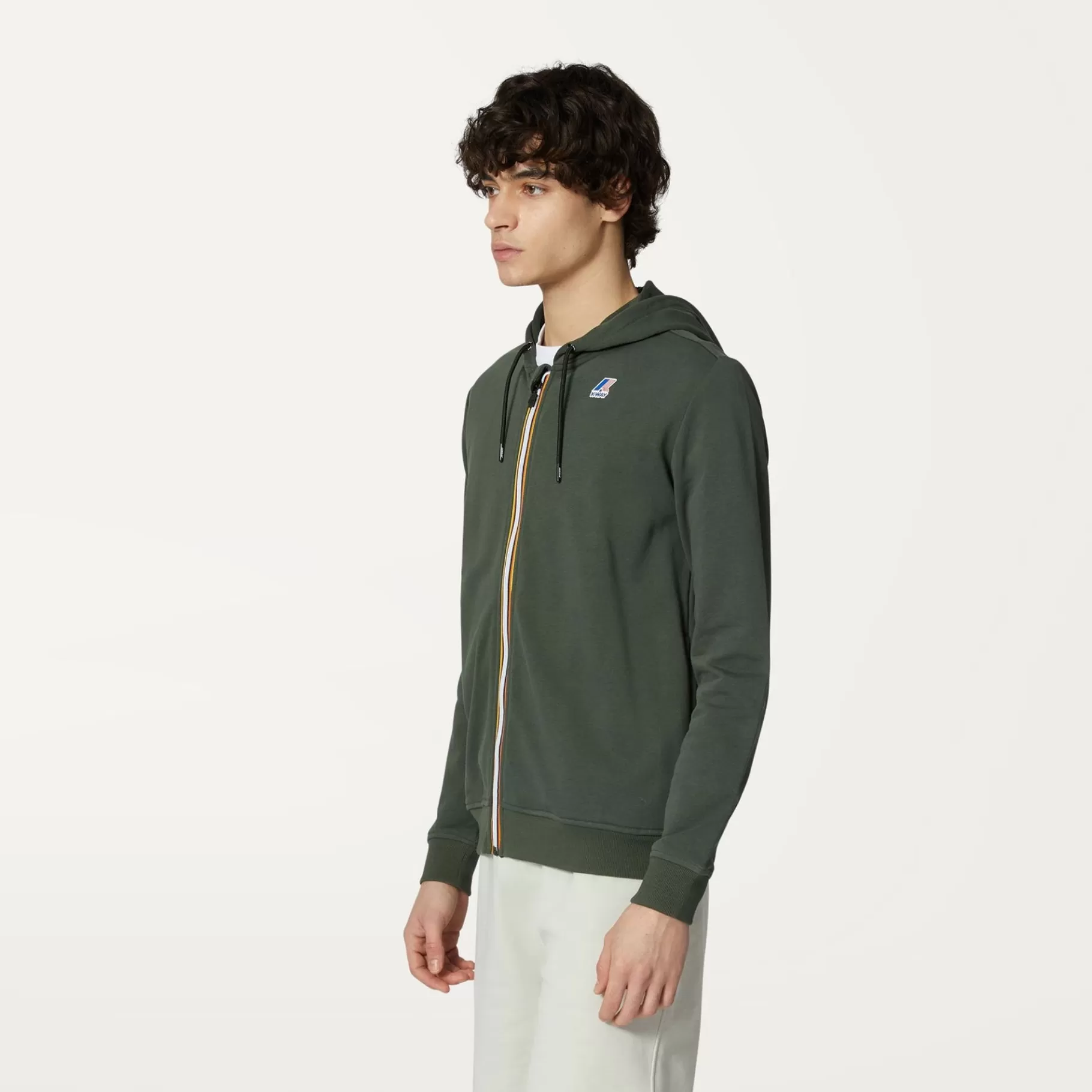 Hoodies And Sweaters*K-WAY Le Vrai Arnel Poly Cotton - Fleece - Jacket - Unisex - Green Blackish
