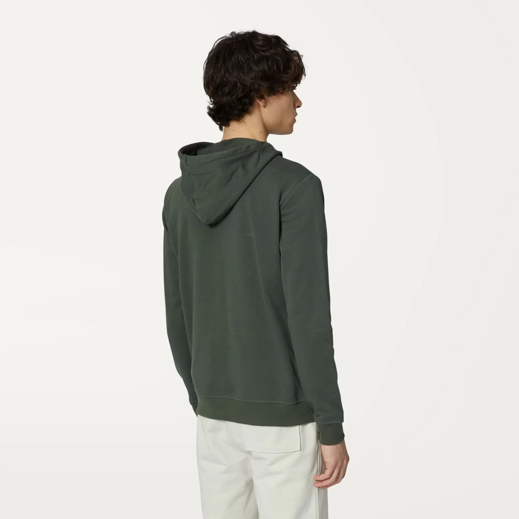 Hoodies And Sweaters*K-WAY Le Vrai Arnel Poly Cotton - Fleece - Jacket - Unisex - Green Blackish