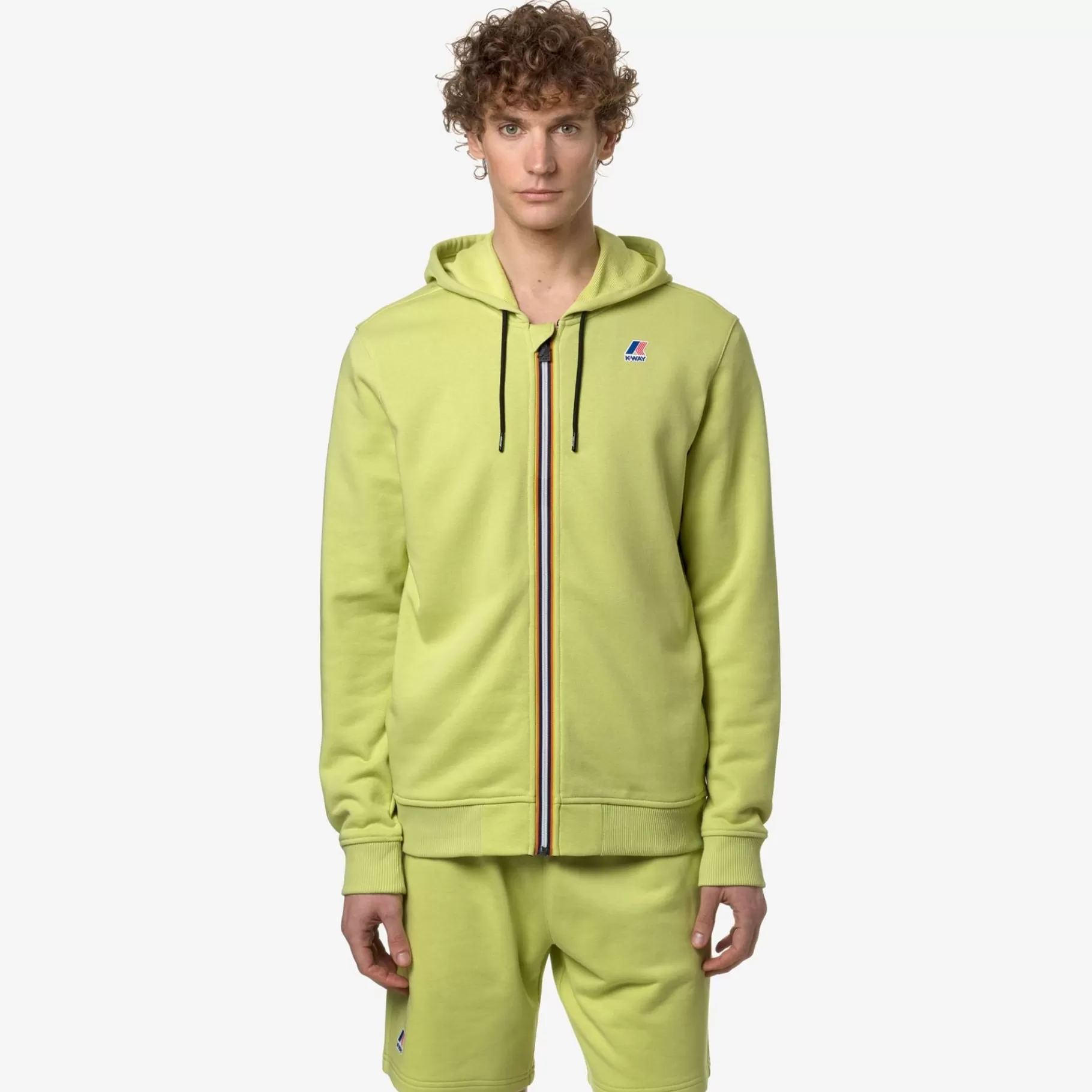 Hoodies And Sweaters*K-WAY Le Vrai Arnel Poly Cotton - Fleece - Jacket - Unisex - Green Celery