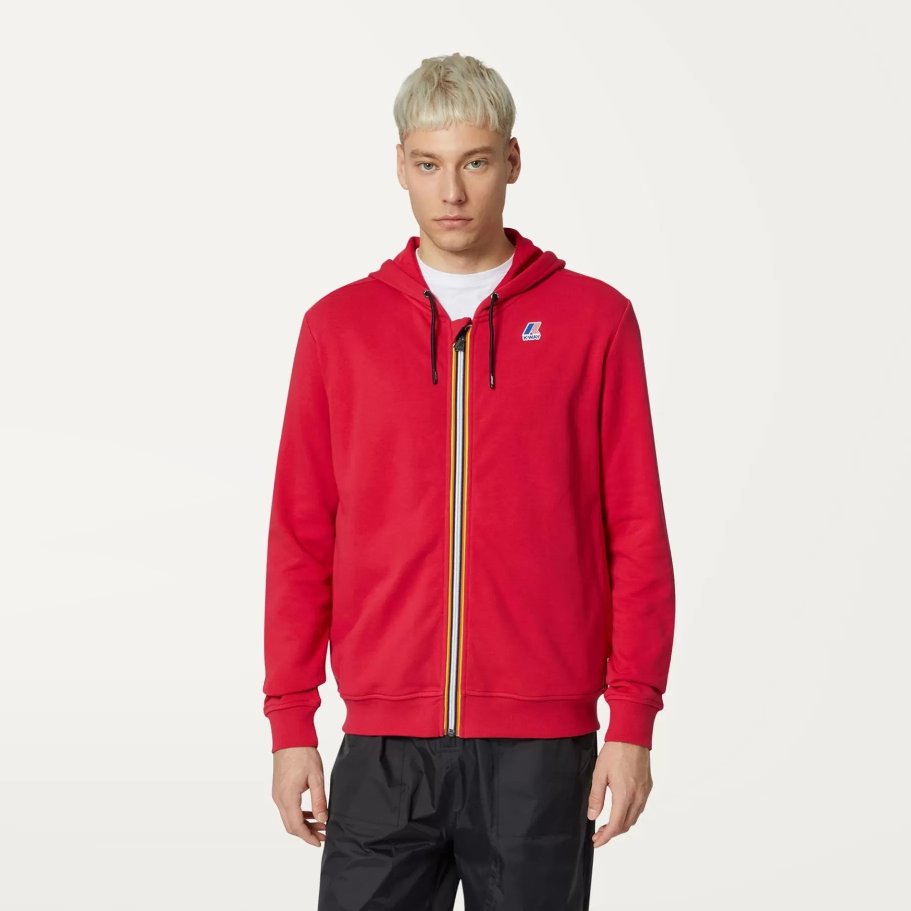 Hoodies And Sweaters*K-WAY Le Vrai Arnel Poly Cotton - Fleece - Jacket - Unisex - Red Berry