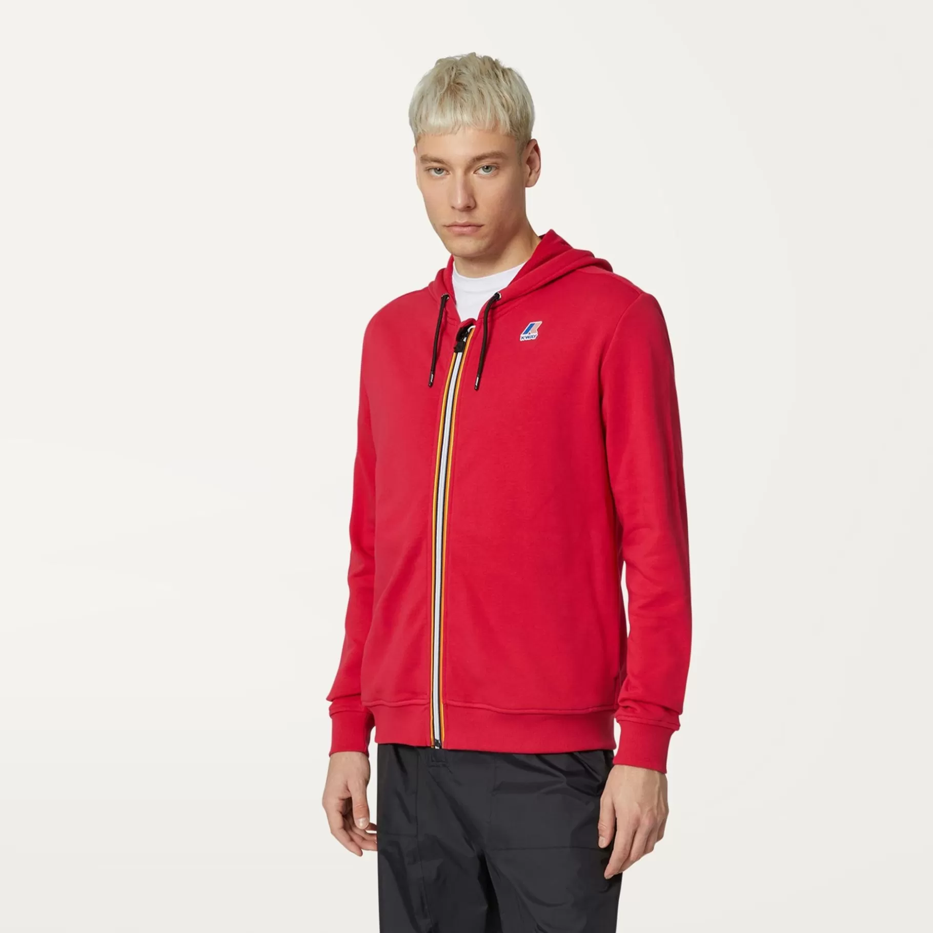 Hoodies And Sweaters*K-WAY Le Vrai Arnel Poly Cotton - Fleece - Jacket - Unisex - Red Berry