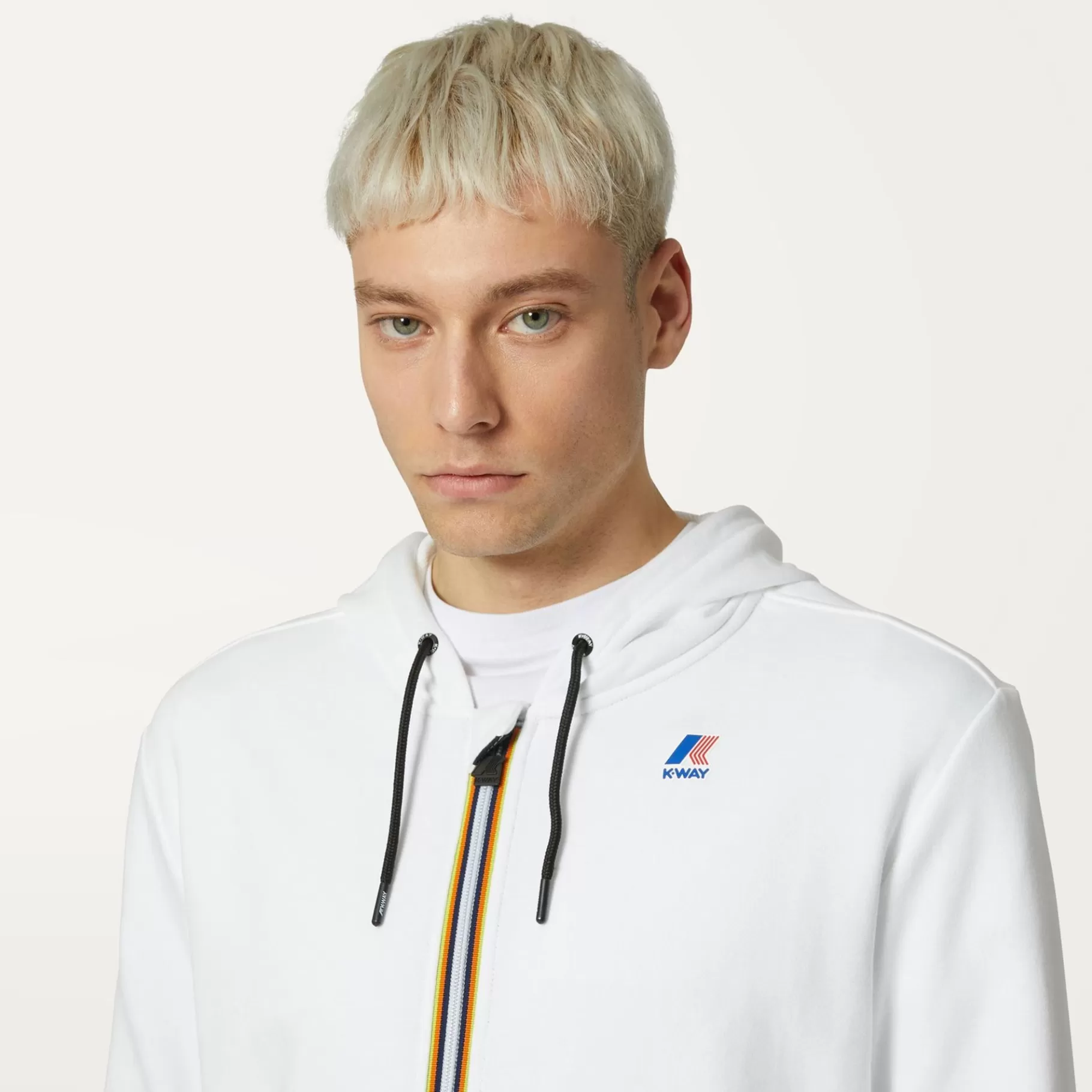 Hoodies And Sweaters*K-WAY Le Vrai Arnel Poly Cotton - Fleece - Jacket - Unisex - White