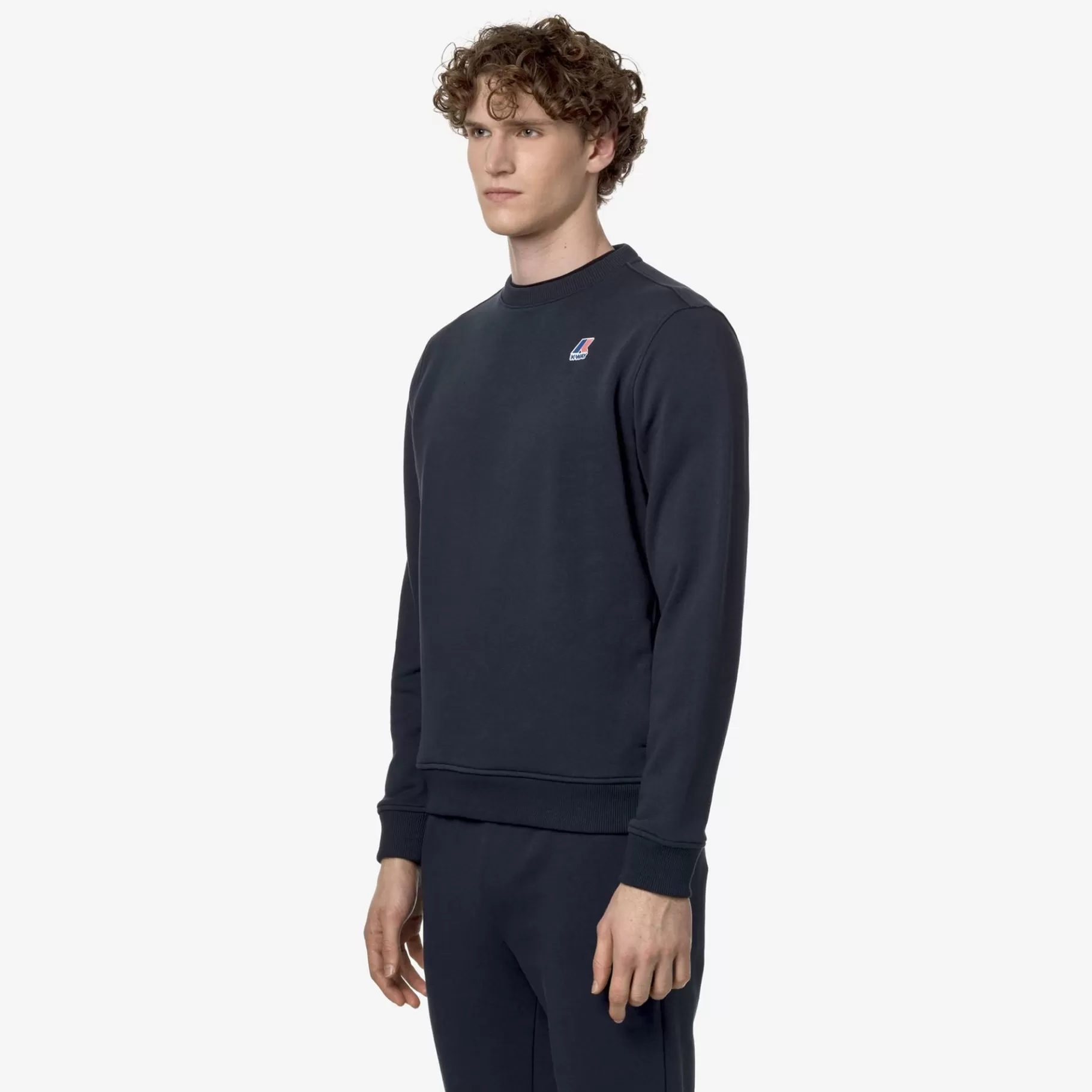 Hoodies And Sweaters*K-WAY Le Vrai Auguste Poly Cotton - Fleece - Jumper - Unisex - Blue Depth