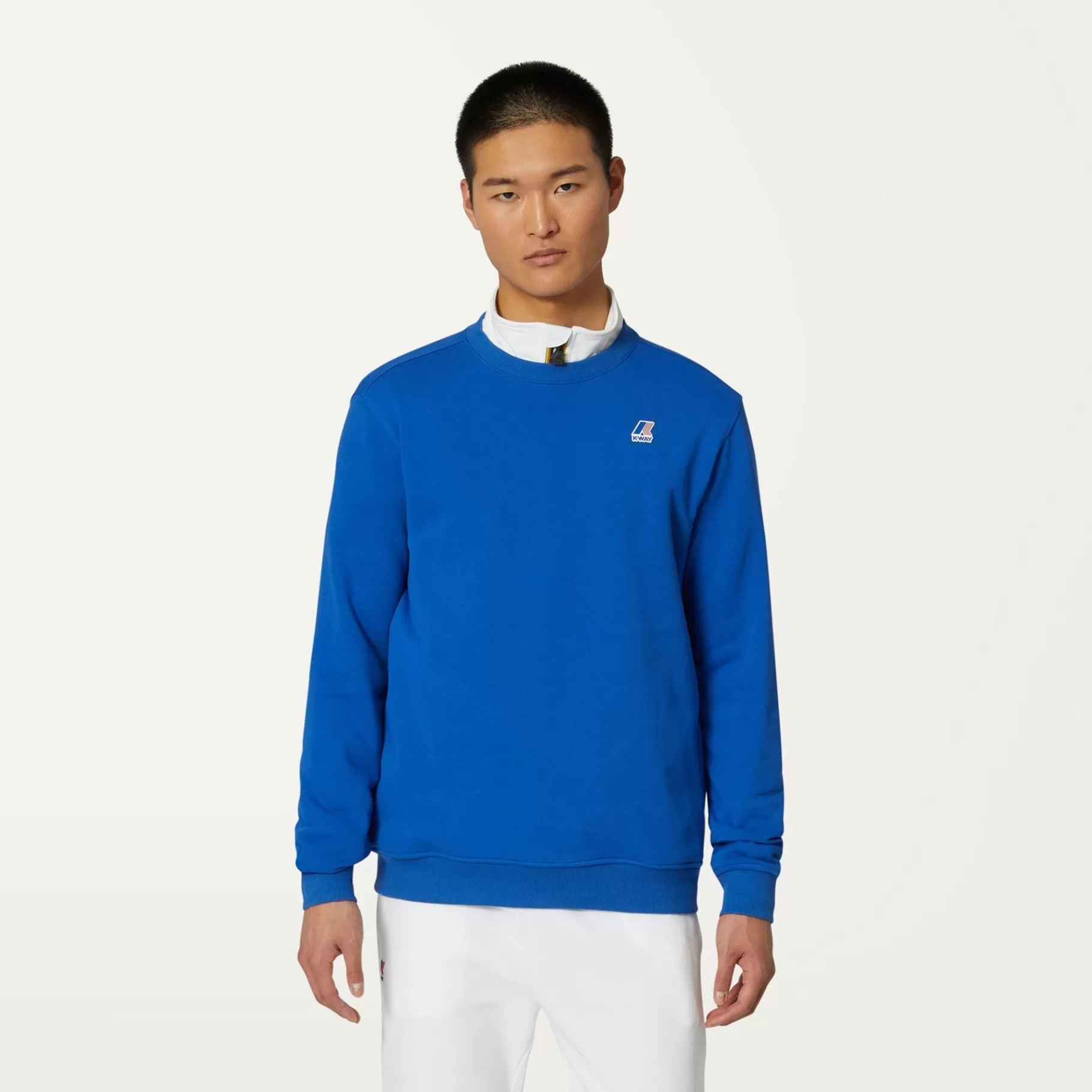 Hoodies And Sweaters*K-WAY Le Vrai Auguste Poly Cotton - Fleece - Jumper - Unisex - Blue Royal Marine